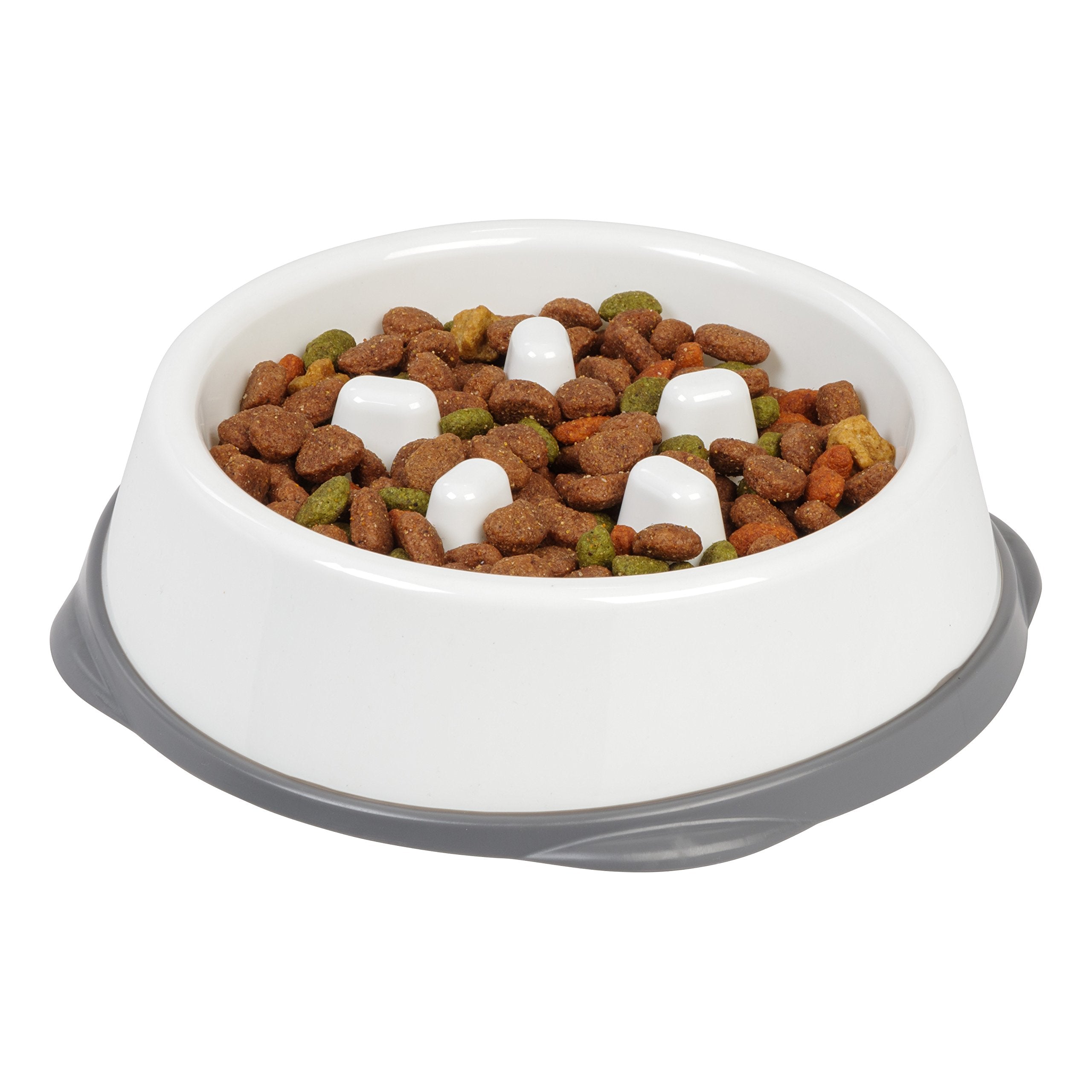 IRIS USA 2-Cup Slow Feeder Dog Bowl, Anti-Choking & Anti-Slip, Puzzle Bowl for Healthy Digestion, Slow Eating Dog Bowl for Long 