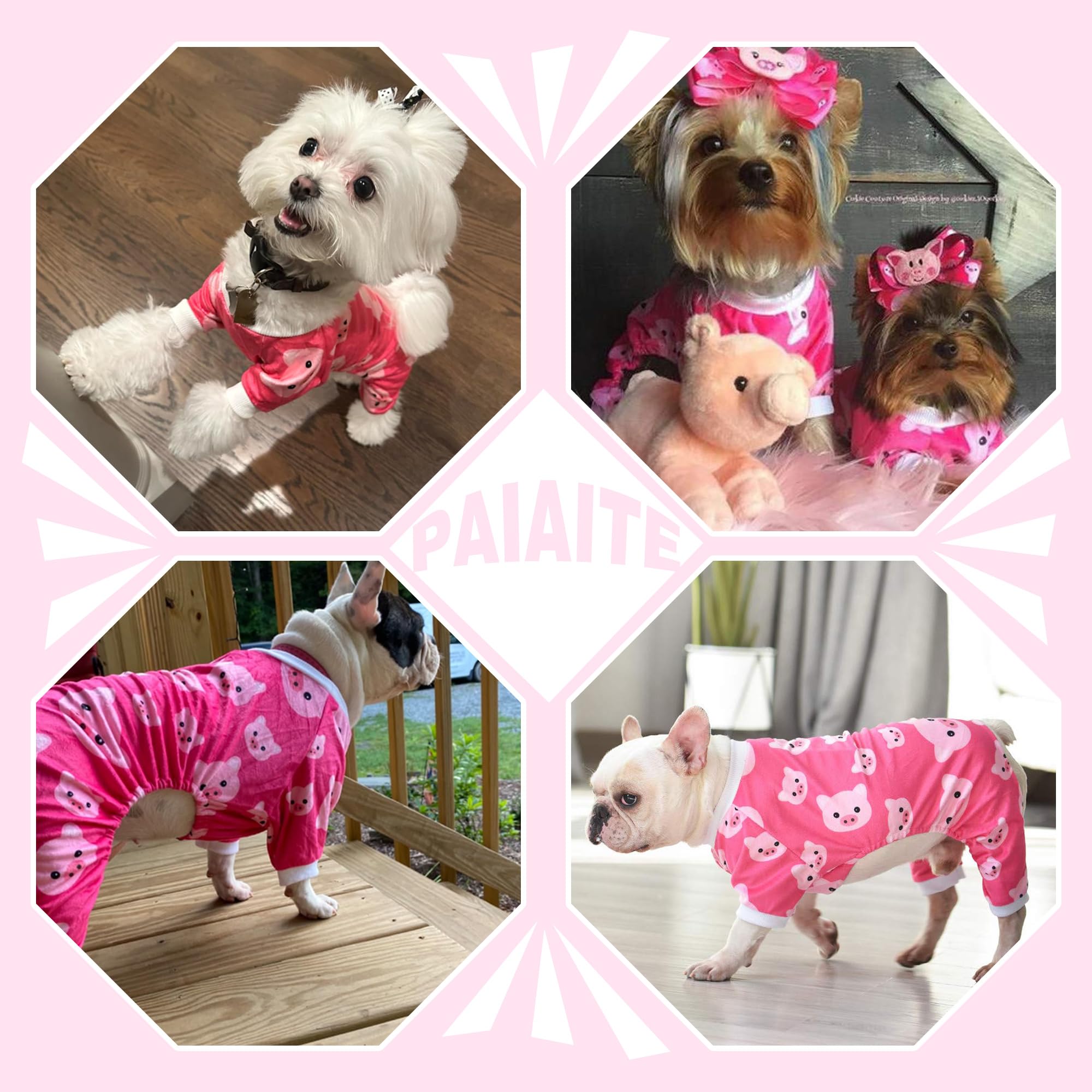 Paiaite Dog Pajamas Onesie: Comfortable Four-Legged Apparel For Small, Medium, & Large Dogs, Polyester Material For Comfort, Wri