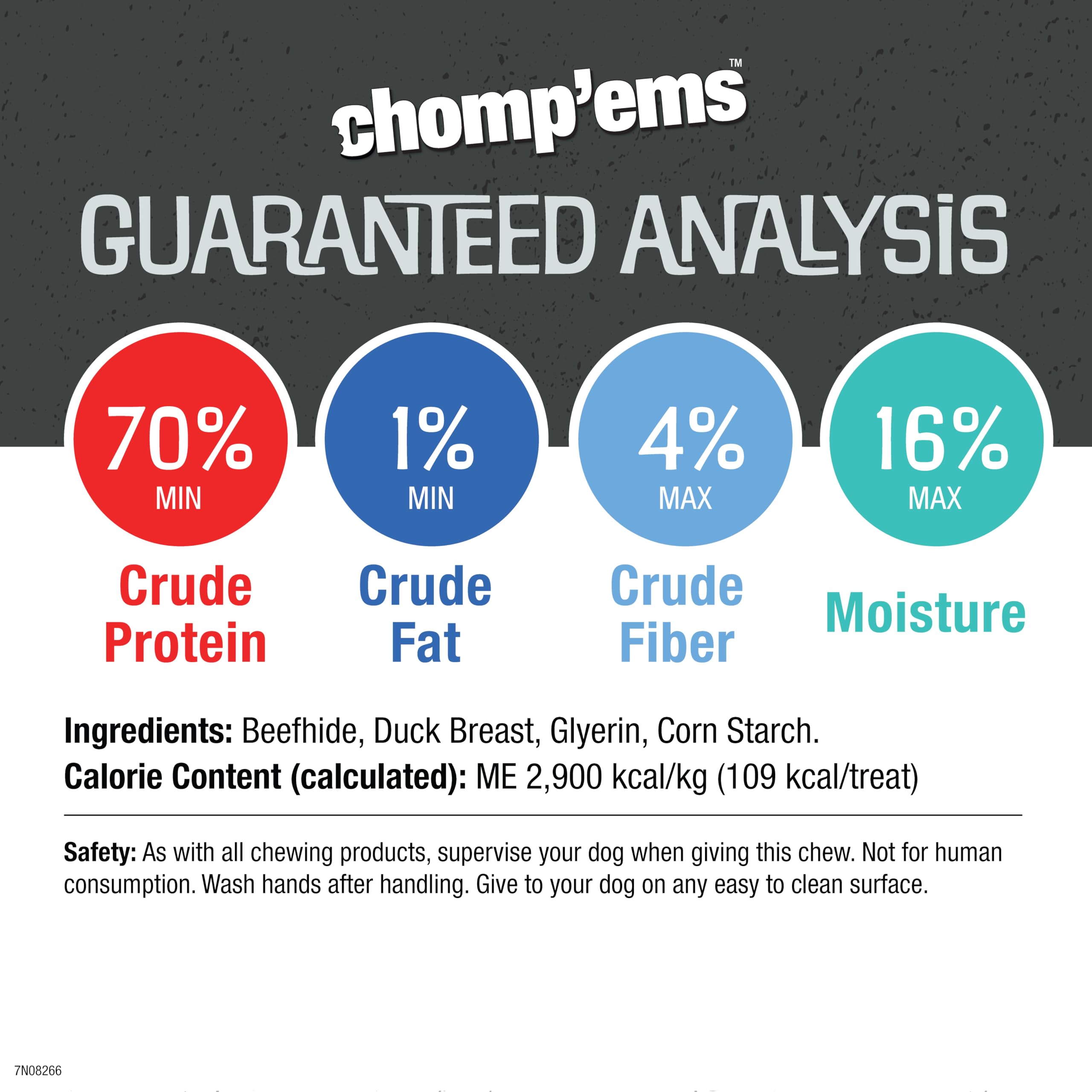 Chompems Premium Beefhide Chews for Dogs, 2 Chews