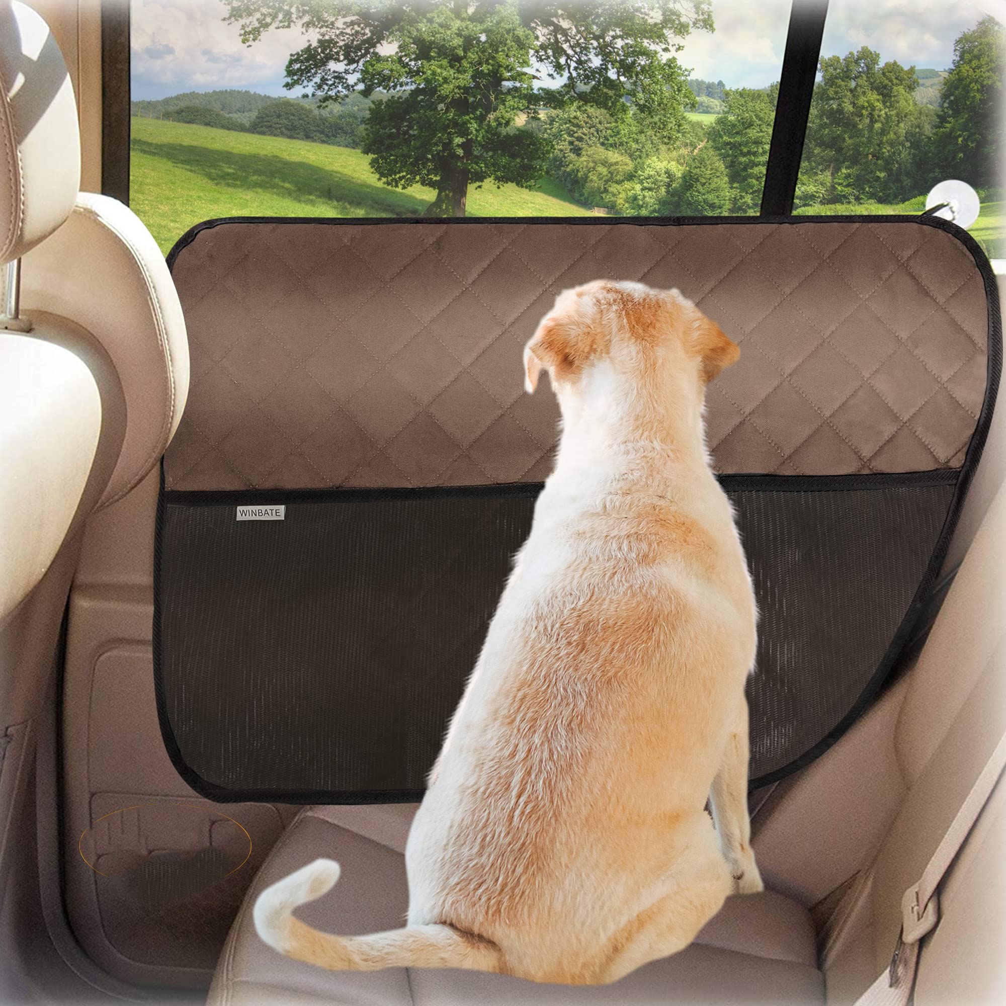 Winbate 2Pcs Car Door Protector For Dogs Pet Cover-Waterproof Scratchproof Nonslip Durable Protector, Machine Washable Pet Vehic