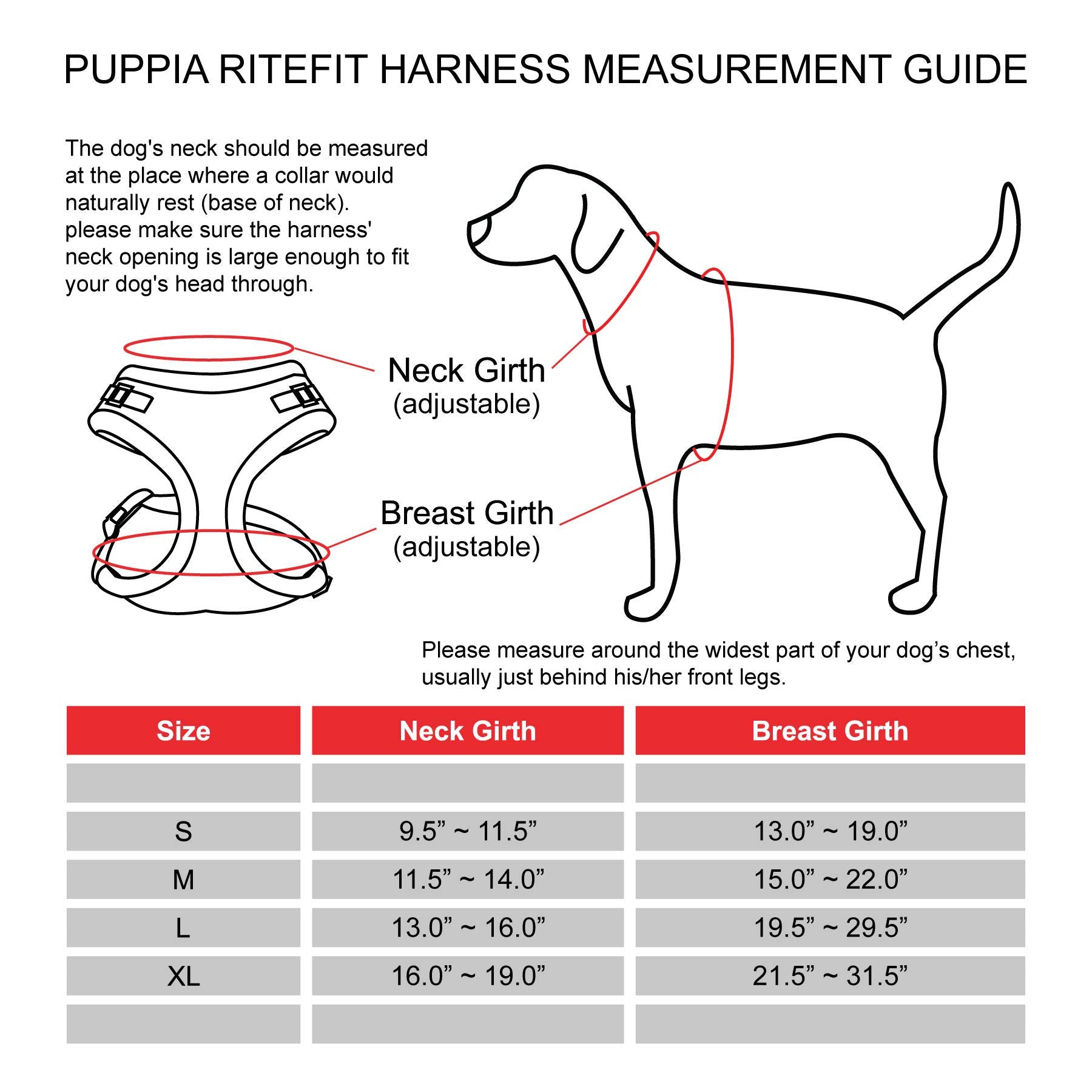 Authentic Puppia Ritefit Harness With Adjustable Neck, Navy, Medium