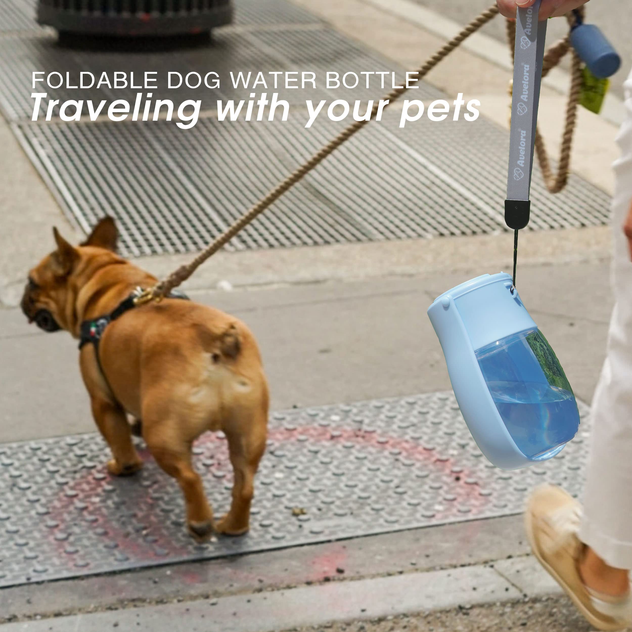 AVELORA Foldable Dog Water Bottle,Portable Dog Water Dispenser,Outdoor Pet Water Bottle for Dog,Cat,Puppy,Walking,Hiking,Travel.