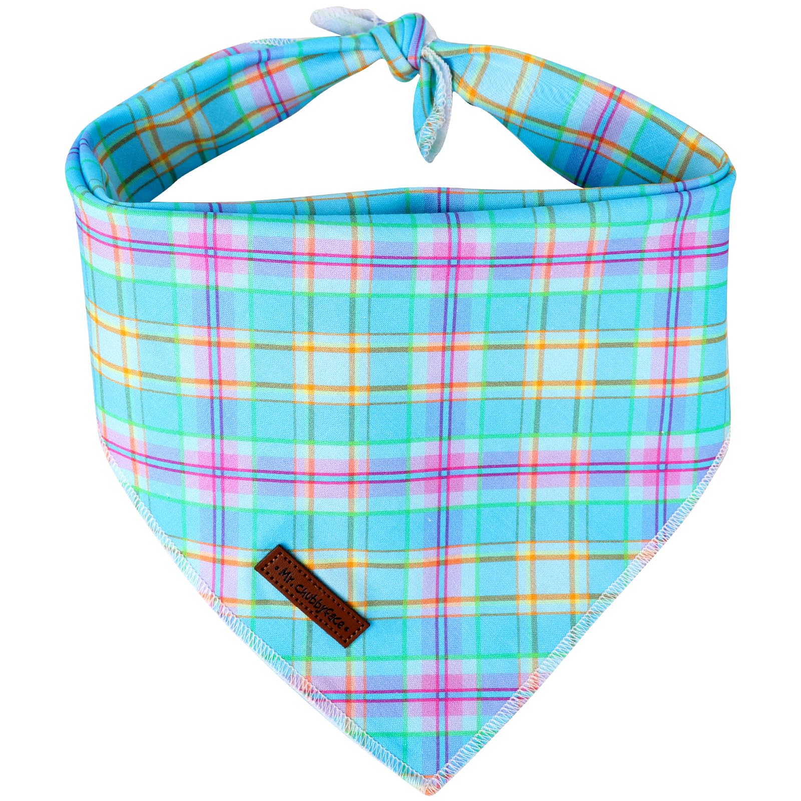 Mr. Chubbyface Blue Stripes Striped Dog Bandanas Reversible Triangle Bibs Scarf Accessories For Dogs Cats Pets S