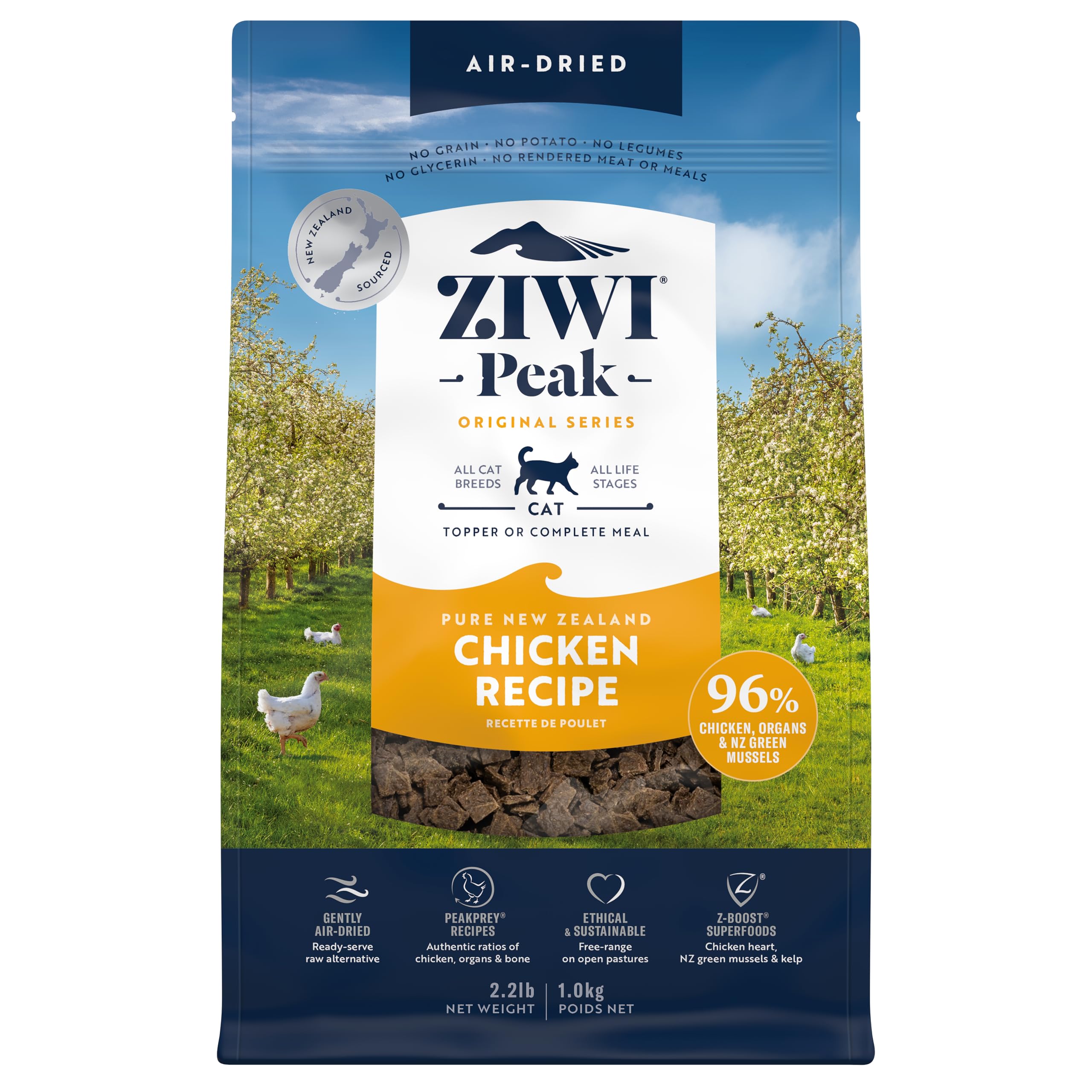 ZIWI Peak Air-Dried Cat Food - Chicken - All Natural, High Protein, Grain Free, Limited Ingredient w/ Superfoods (35.2oz)