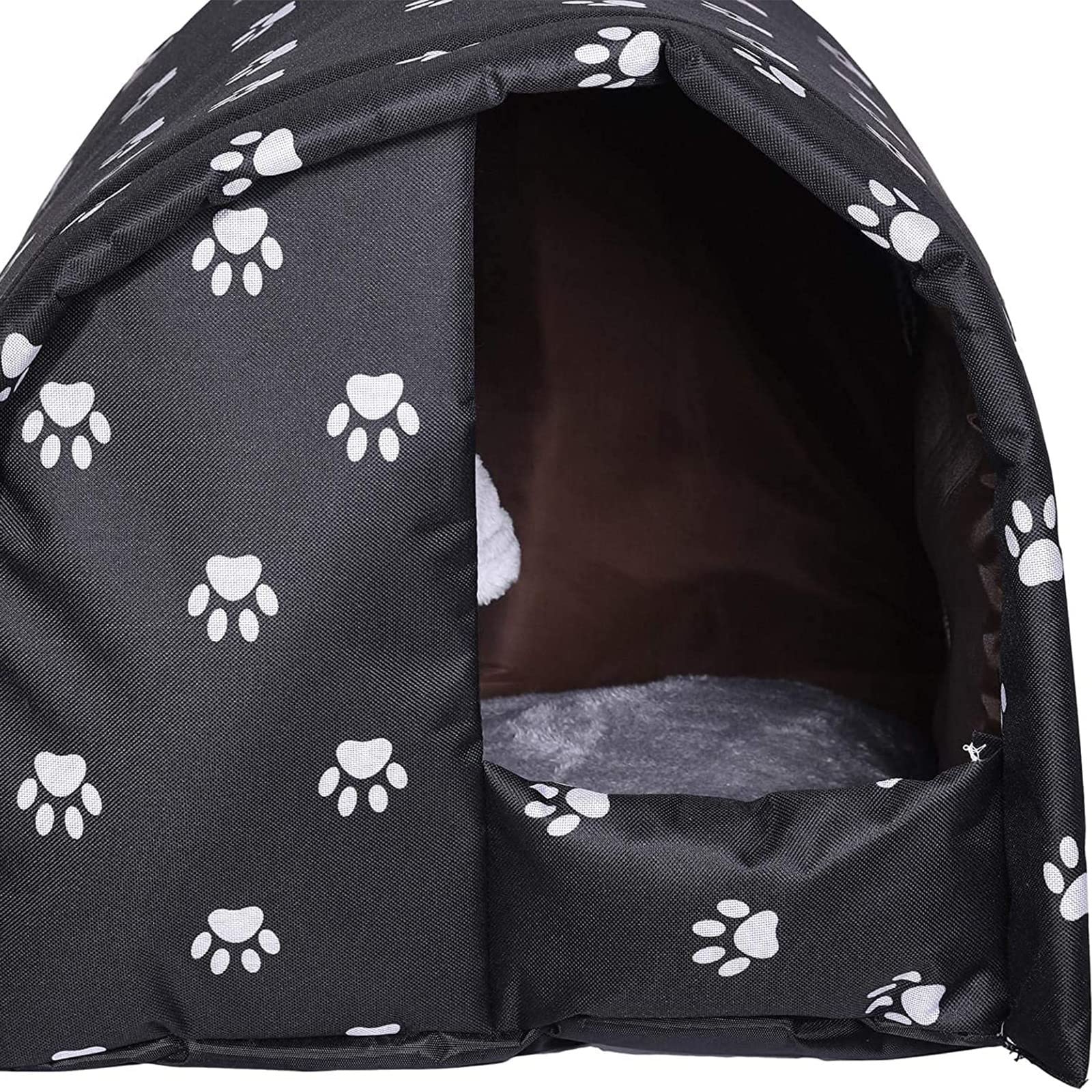 YOMEESOUL Large Outdoor Feral Cat House - Weatherproof, Waterproof, Foldable, Cotton Filled Tent for 3 Cats - Keeps Warm in Winter