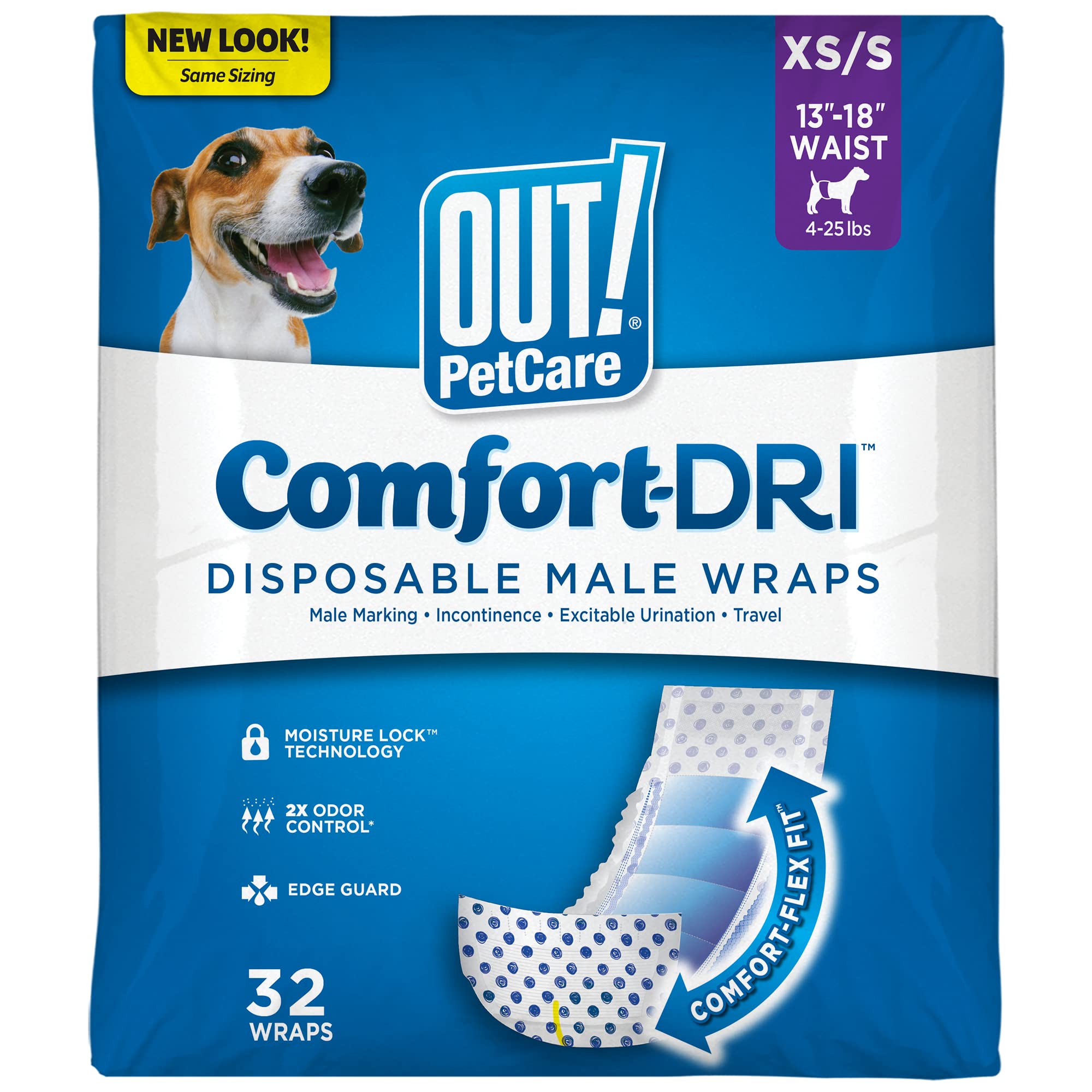 OUT! PetCare Disposable Dog Diapers Male, Puppy Belly Band, Potty Training, Doggie Diapers, Belly Bands for Male Dogs, Puppy Tra