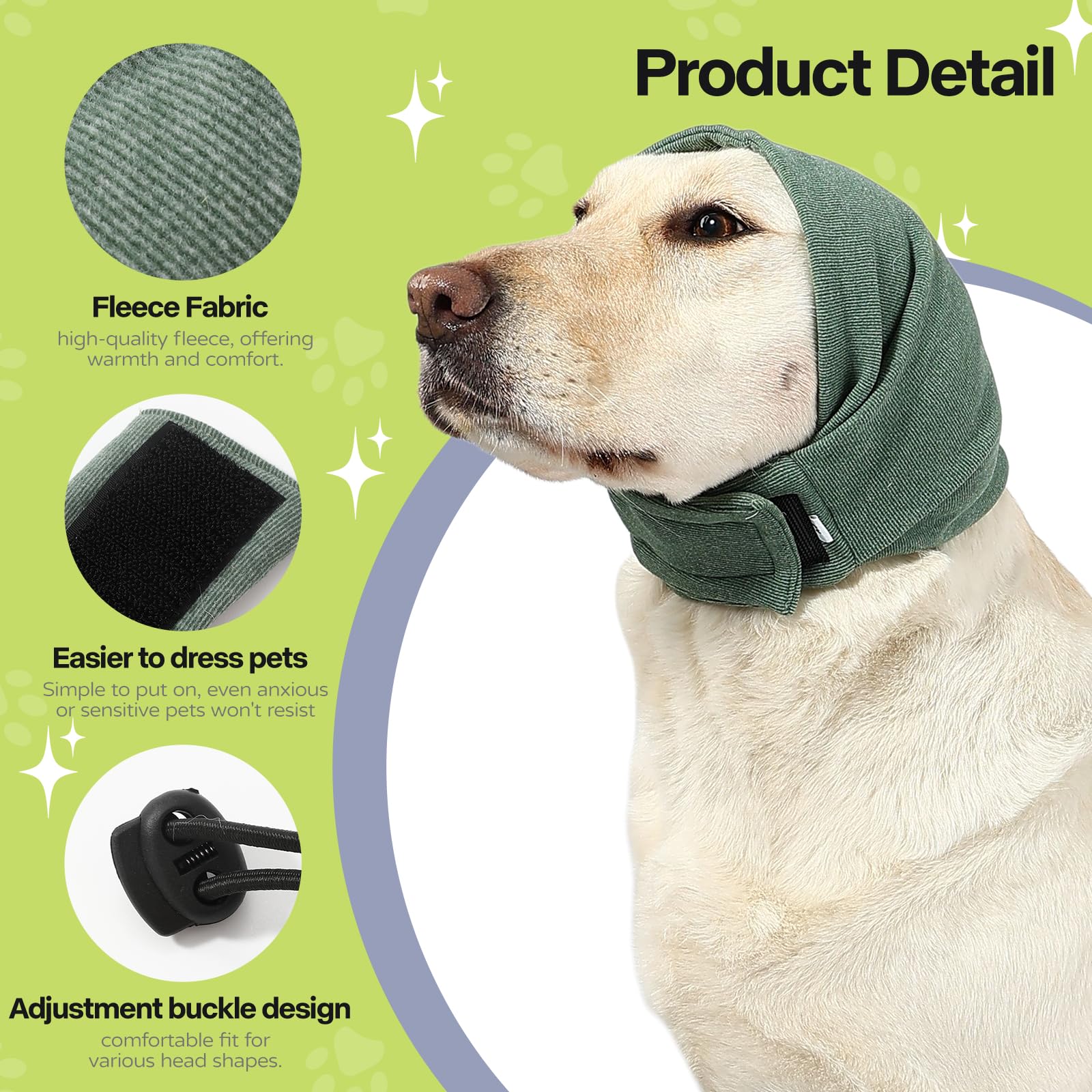 Kercynar Dog Anxiety Relief Hoodie, Ear Covers For Bath, Thunderstorms, Warm Dog Ear Cover Hoodie