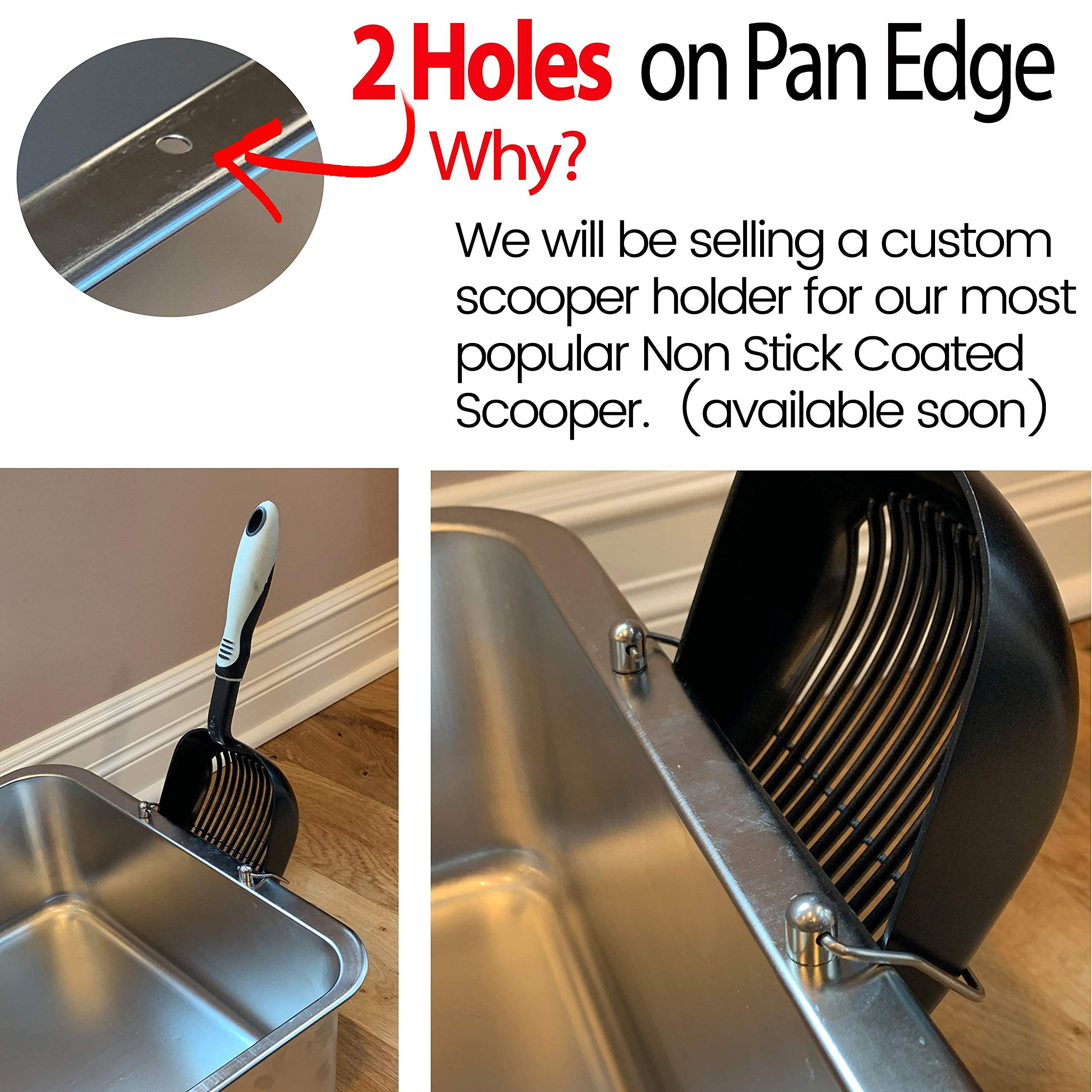 Iprimio Ultimate Stainless Steel Xl Cat Litter Box - Xl Litter Box For Big Cats - Large Cat Litter Box - Never Absorbs Odor, Stains, Or Rusts - Easy Cleaning Litterbox Designed By Cat Owners (1 Pan)