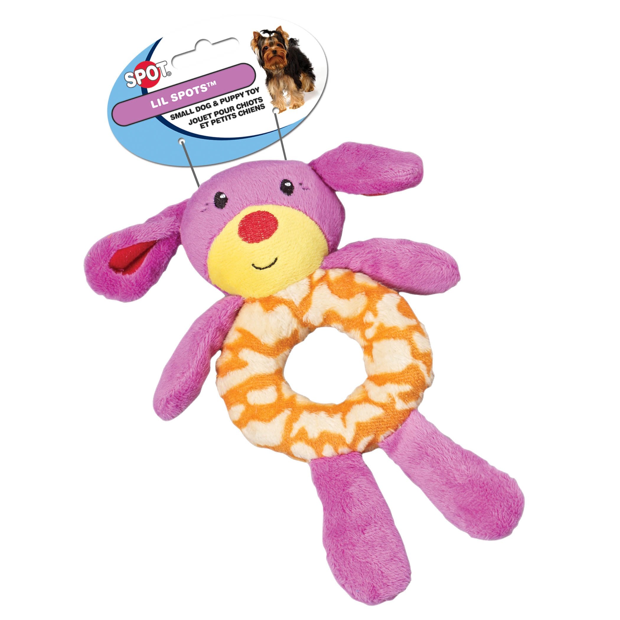 SPOT Ethical Pet Lil Plush Ring Toys for Small Dog and Puppies, 7.5Inch, Assorted