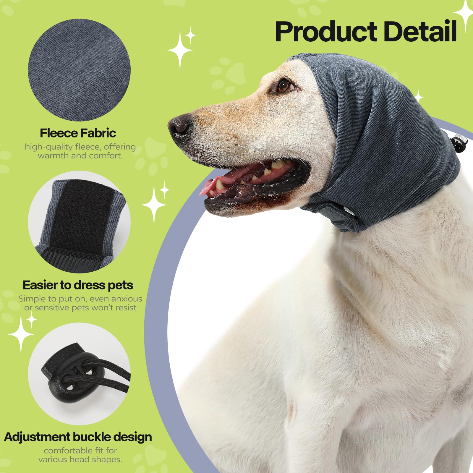 Kercynar Dog Reducing Noise Hoodies - Ear Covers for Bath, Thunderstorms & Anxiety Relief - Warm, Windproof Ear Cover Hat