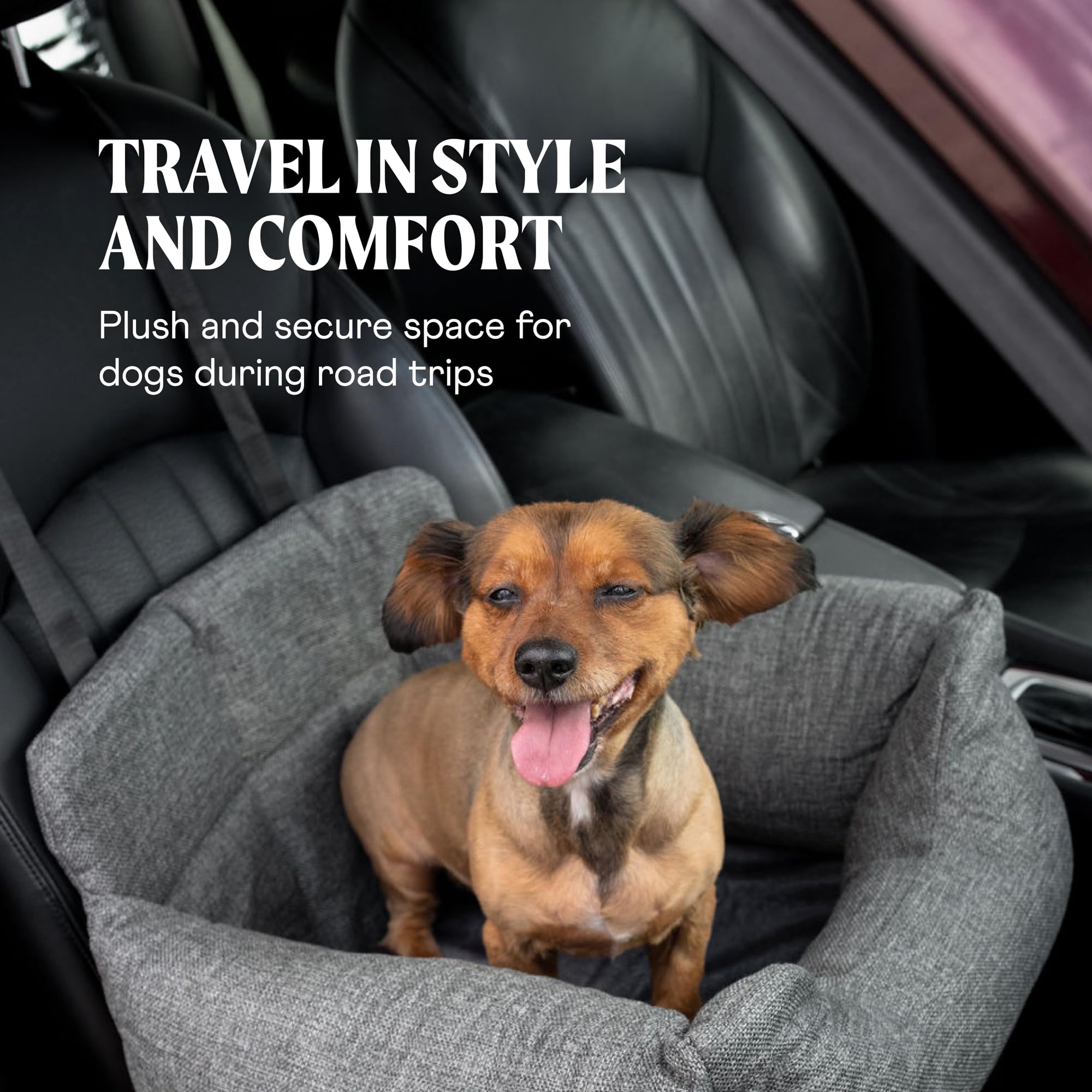 Paw Brands Dog Car Full Backseat Bed - Memory Foam Pet Travel Bed For Back Seat
