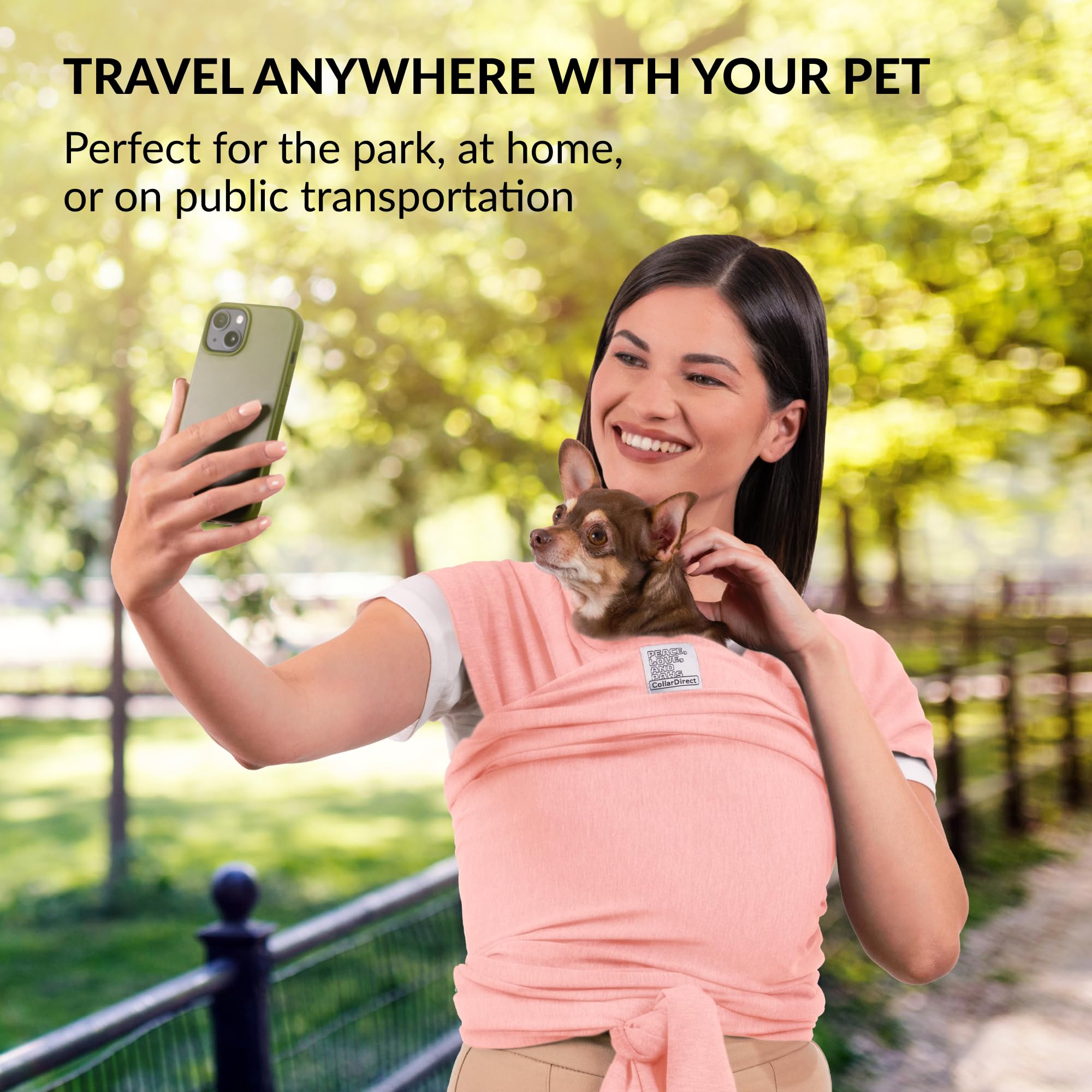 Dog Sling Carrier For Small Dogs - Anti-Anxiety Cat Sling, Puppy Pouch - Pet Sling In Gray Black Blue Green Pink Yellow (Pink, S