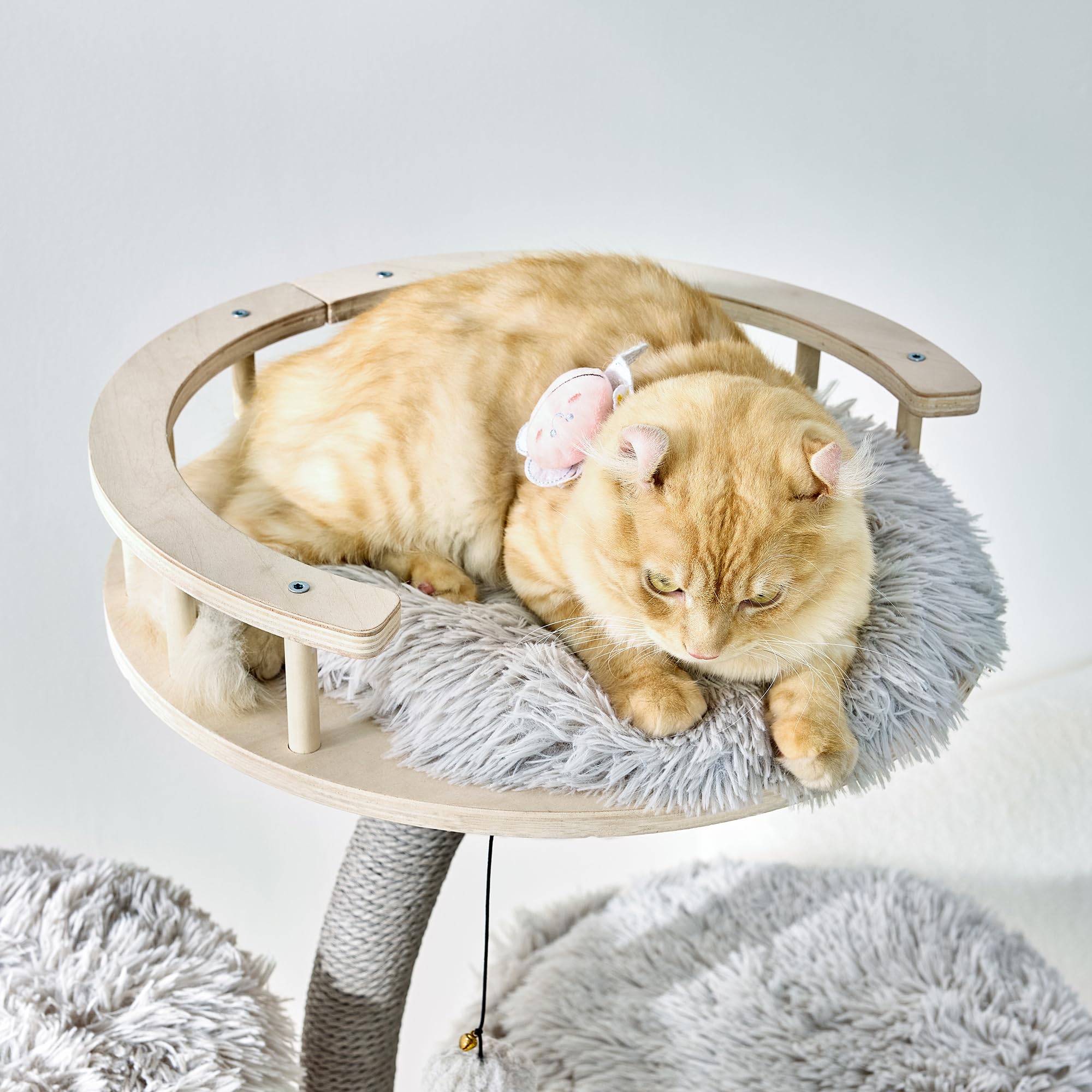 Kamaboko 60.2 Tall Cat Tree With Luxury Cat Condo For Large Cats, Modern Cat Tree Tower With Scratching Post, Cat Tower With S