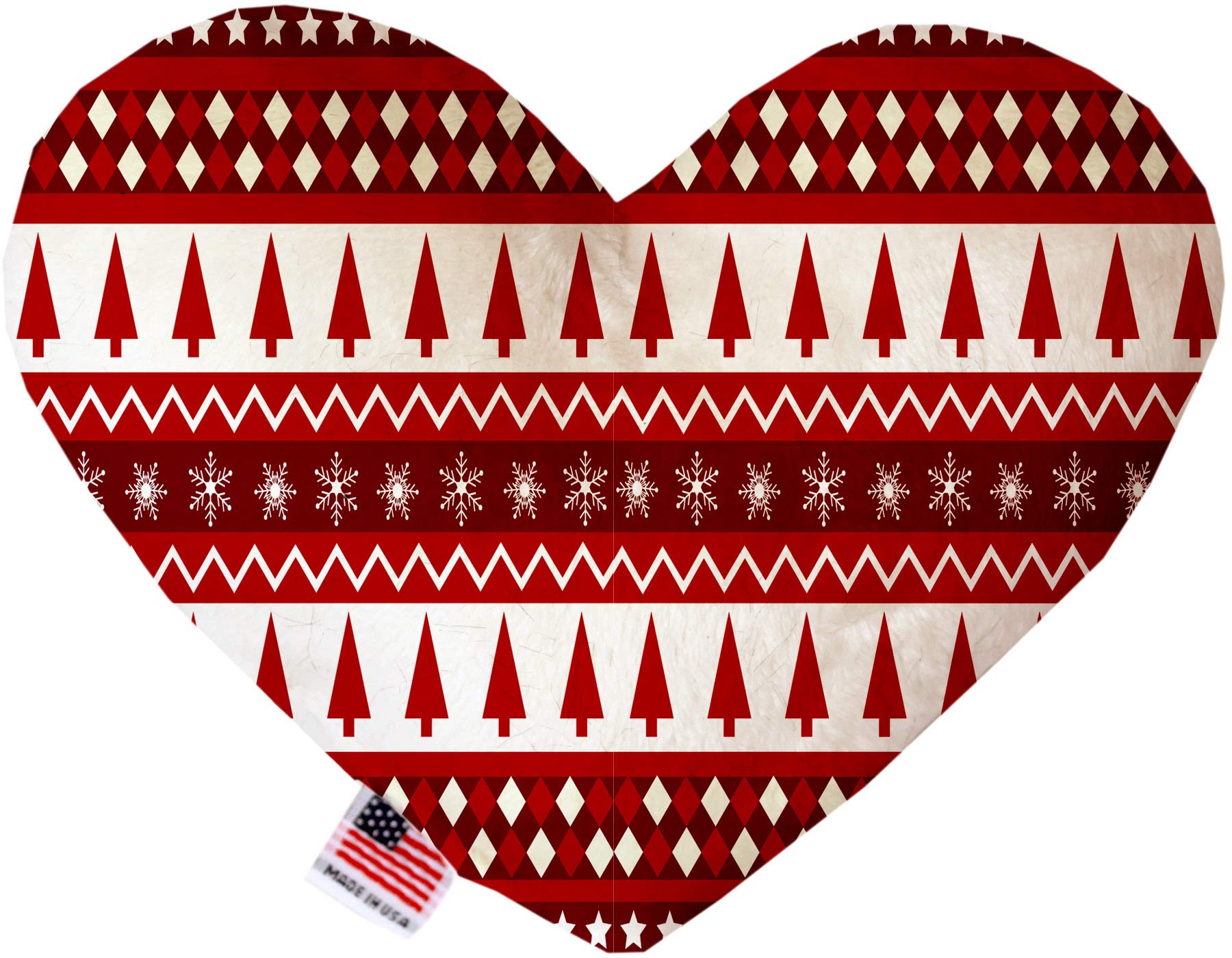 Pet and Dog Plush Heart or Bone Toy, "Classy Christmas Group" (Available in different sizes, and 7 different pattern options!) Red ClassicChristmas 8" Plush Heart