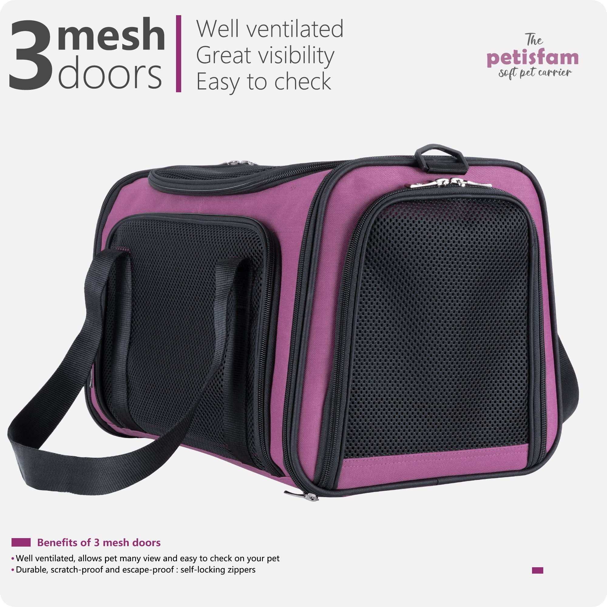 Petisfam Easy Load Pet Carrier For Medium Cats And Small Dogs