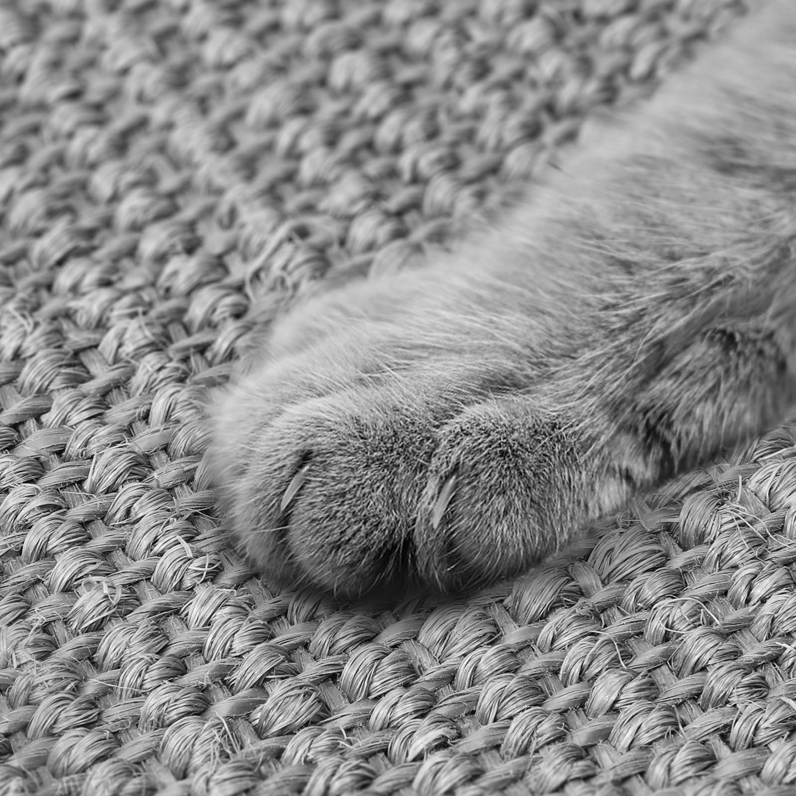 Graciadeco White Cat Scratching Mat Sisal, 2 Packs Sisal Fabric Large Cat Scratching Pad For Indoor Cats With Adhesive Hook Loop
