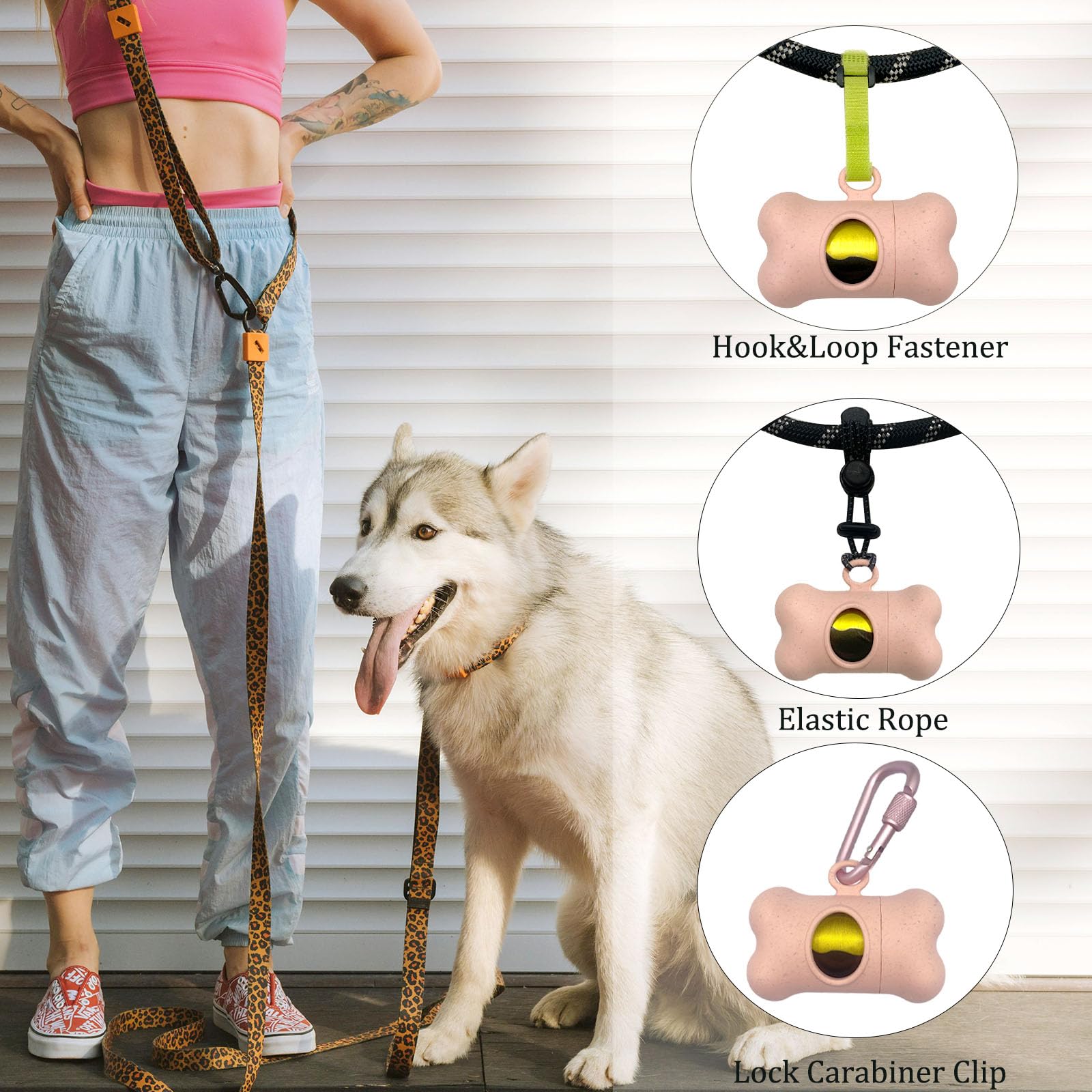 Shaouman Dog Poop Bags Holder For Leash|Dog Baggie Dispenser With Leak-Proof 135 Poo Bags For Leash On The Go For Walking Doggie