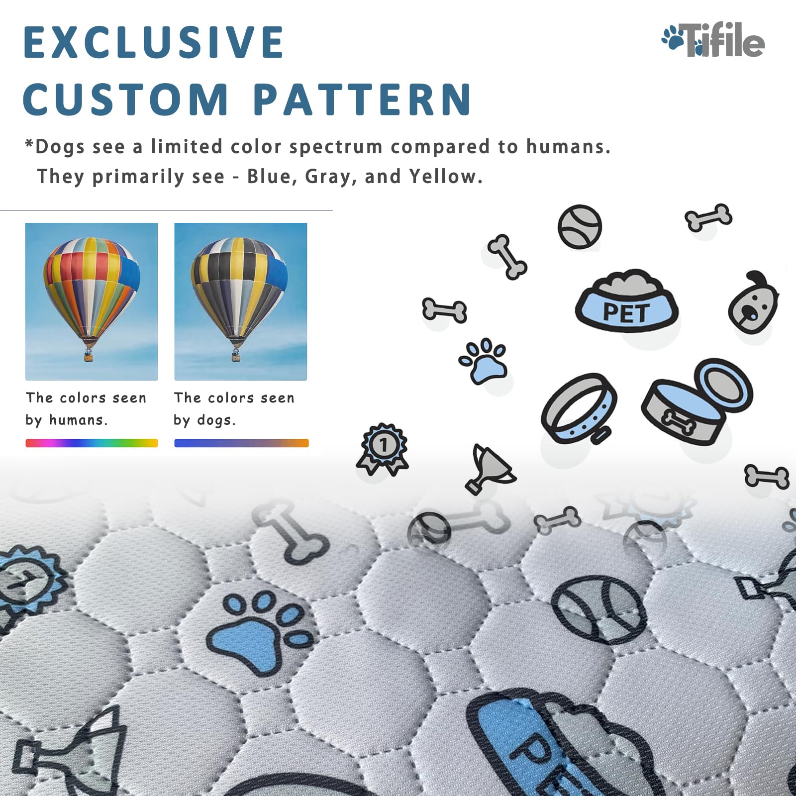 Washable Pee Pads For Dogs, 18X24In Reusable Puppy Pads, Absorbent Whelping Pads With Bone Print, Non-Slip Waterproof Pet Traini