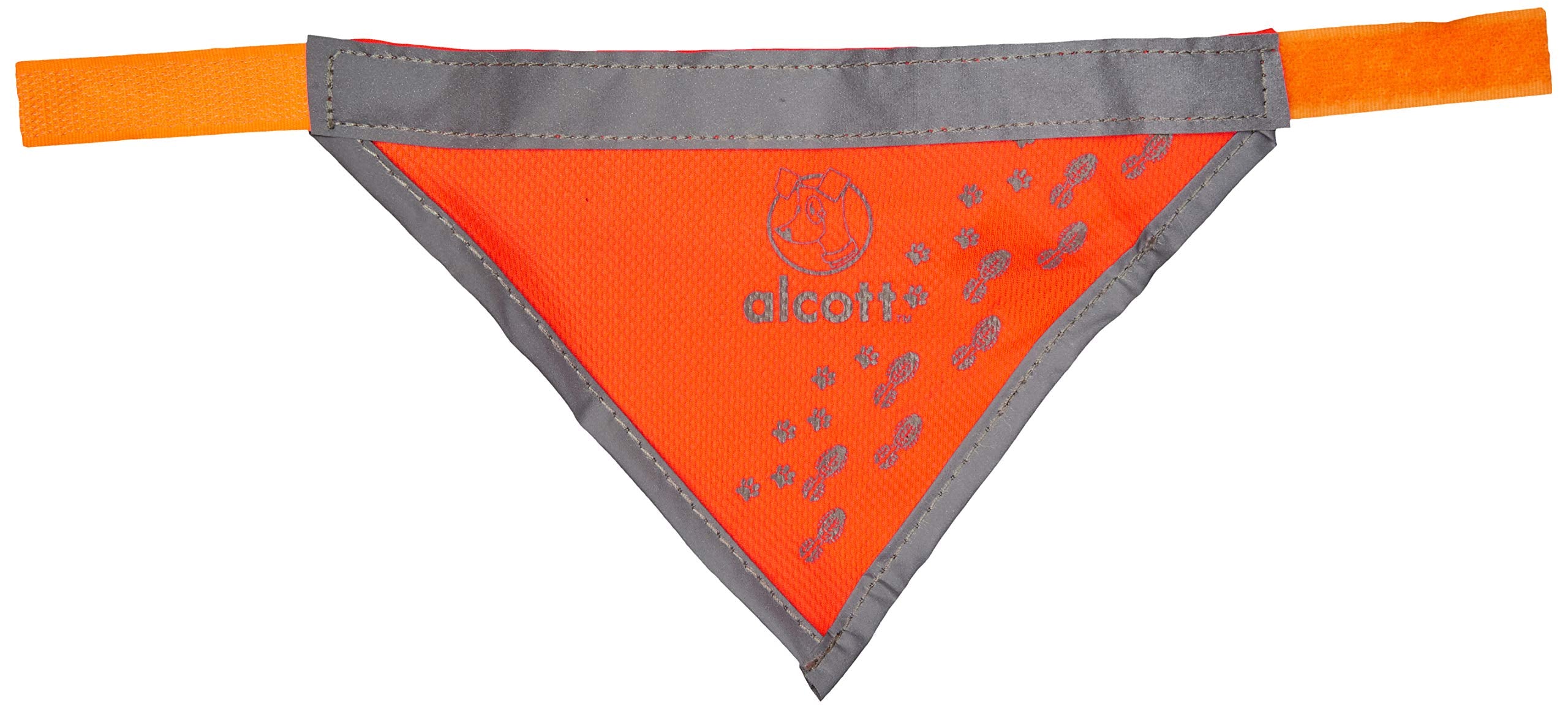 alcott Visibility Dog Bandana with Reflective Trim, Small, Neon Orange