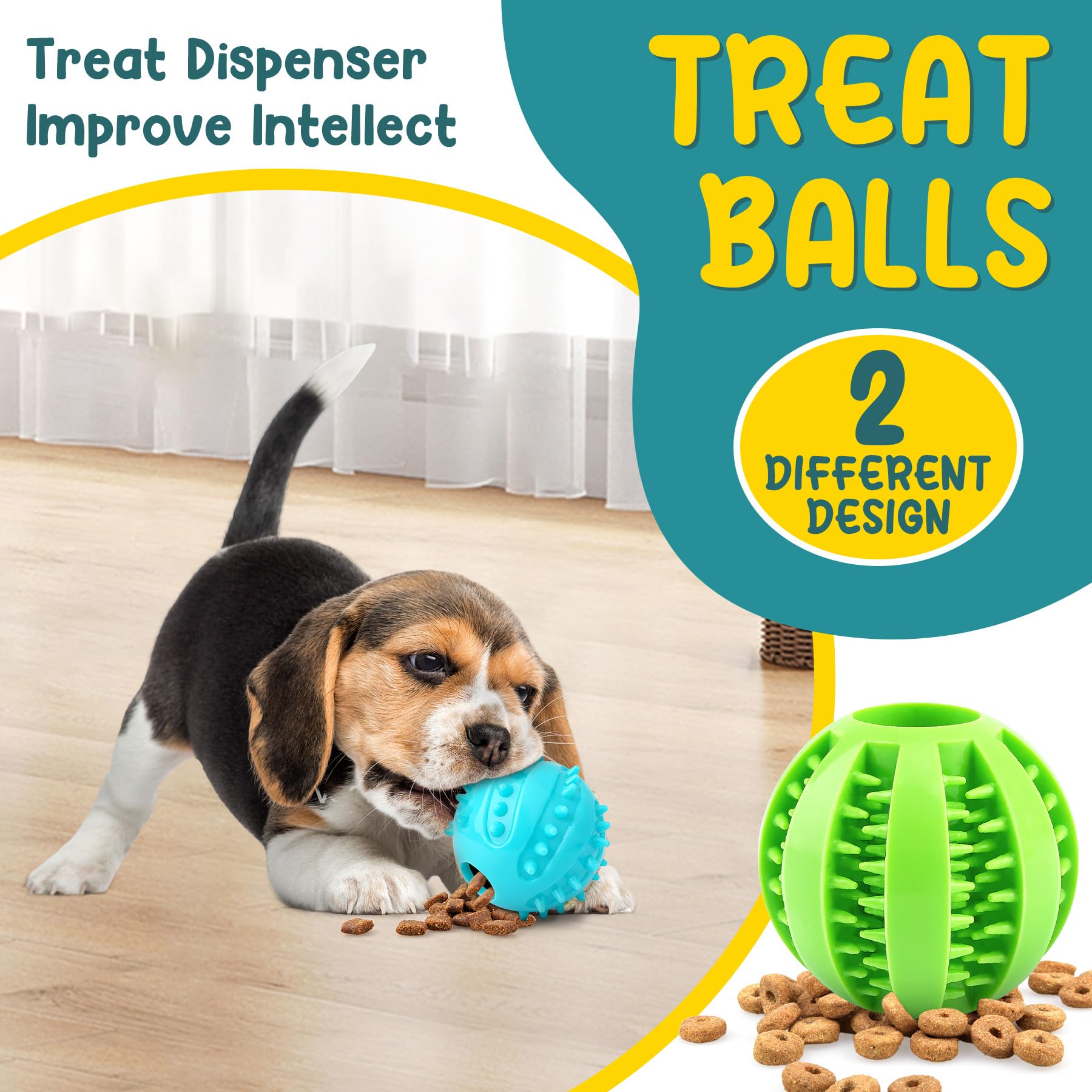 Patsfran Puppy Toys, 5 Pack Interactive Dog Toys, 2.5'' Squeaky Dog Balls And Treat Balls, Dog Chew Toys For Small To Medium Dog