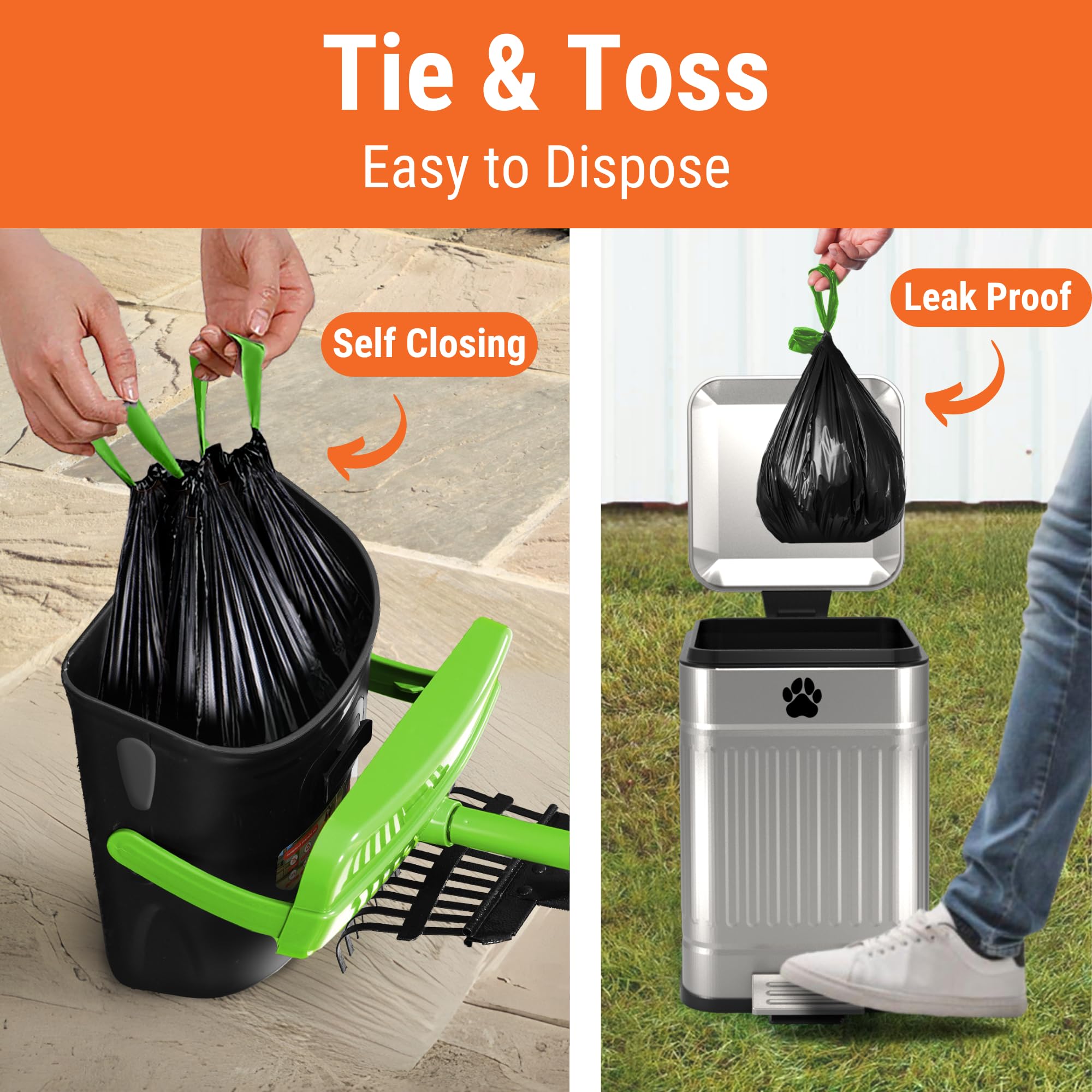 Pupzle Dog Pooper Scooper With Bag Attachment, 40' Long Handle Pooper Scooper For Large Dogs, Dog Poop Scoop For Yard, Large Ca