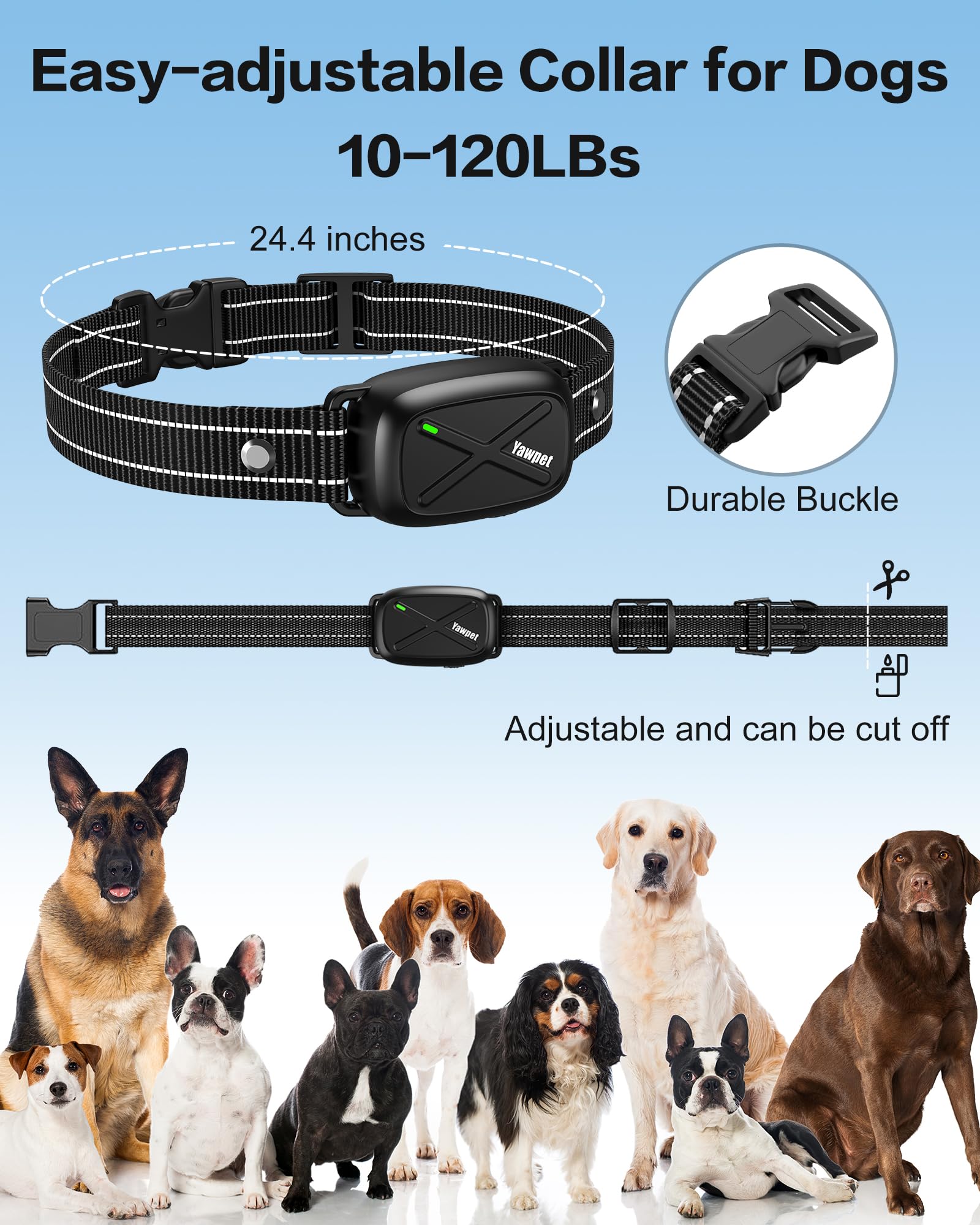 Dog Shock Collar With Remote - Dog Training Collar Waterproof, Rechargeable E Collar For Dogs Training With Vibration, Electric