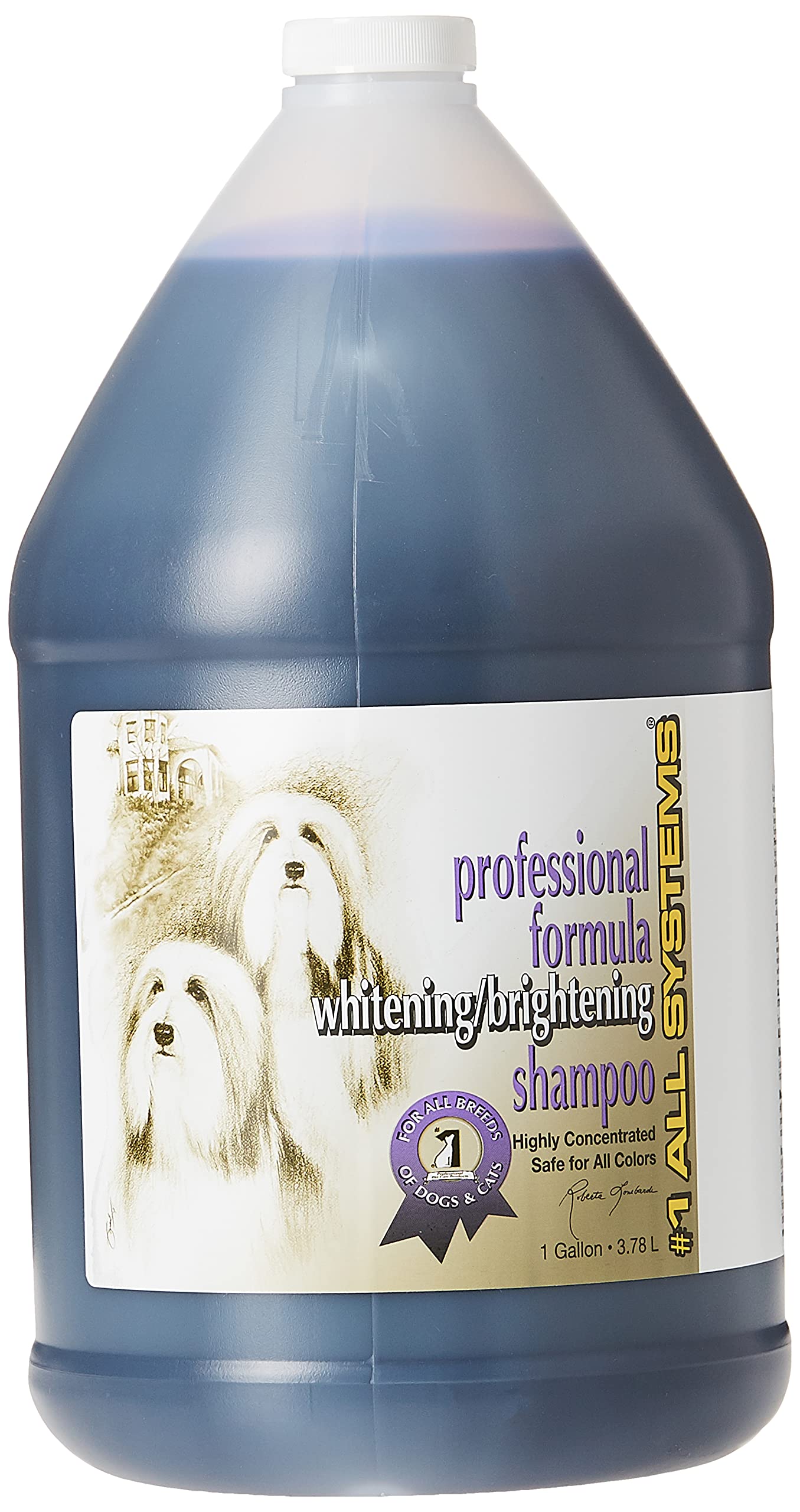 #1 All Systems Professional Formula Whitening Dog and Cat Shampoo, 1-Gallon