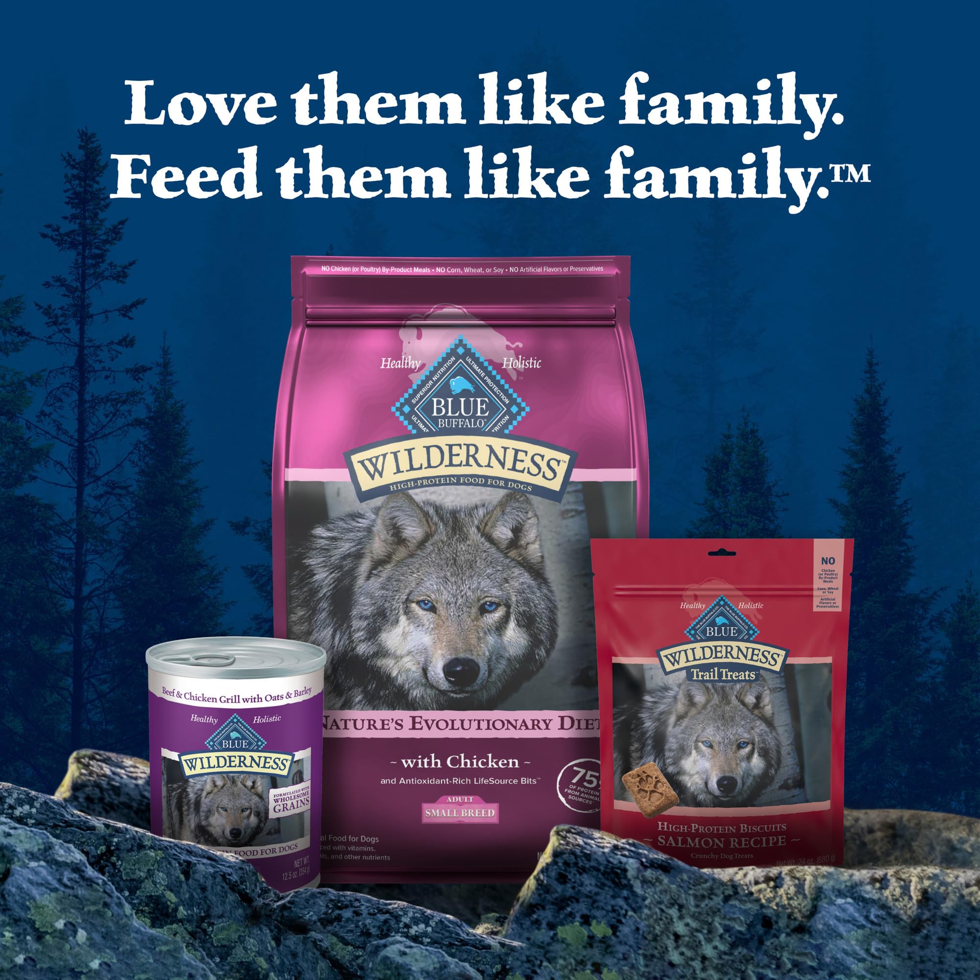 Blue Buffalo Wilderness Natural High-Protein Dry Food for Small Breed Adult Dogs, Chicken Recipe, 13-lb Bag