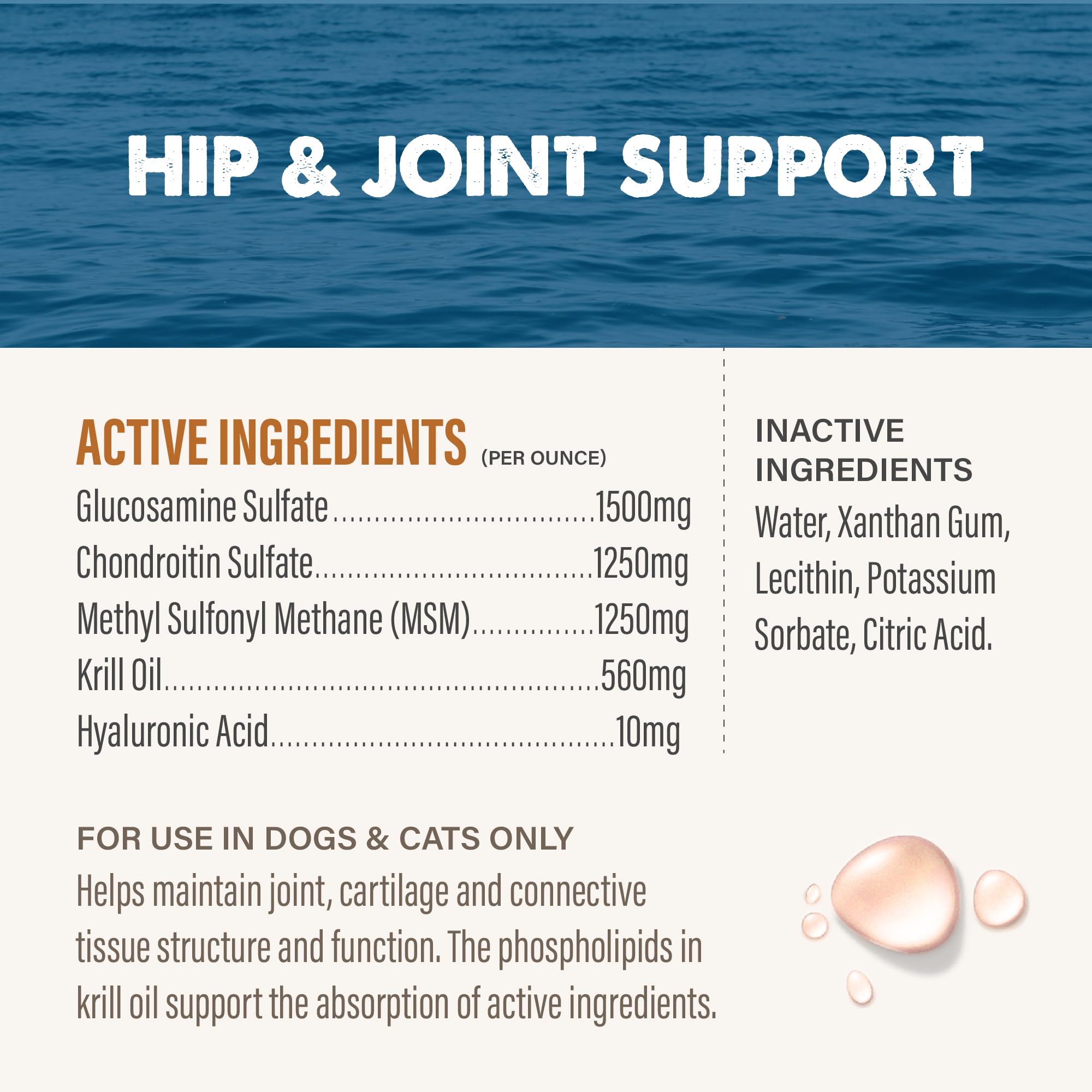 GRIZZLY PET PRODUCTS Joint Aid for Dogs Liquid Hip and Joint Support (Extra Strength), 16 fl oz