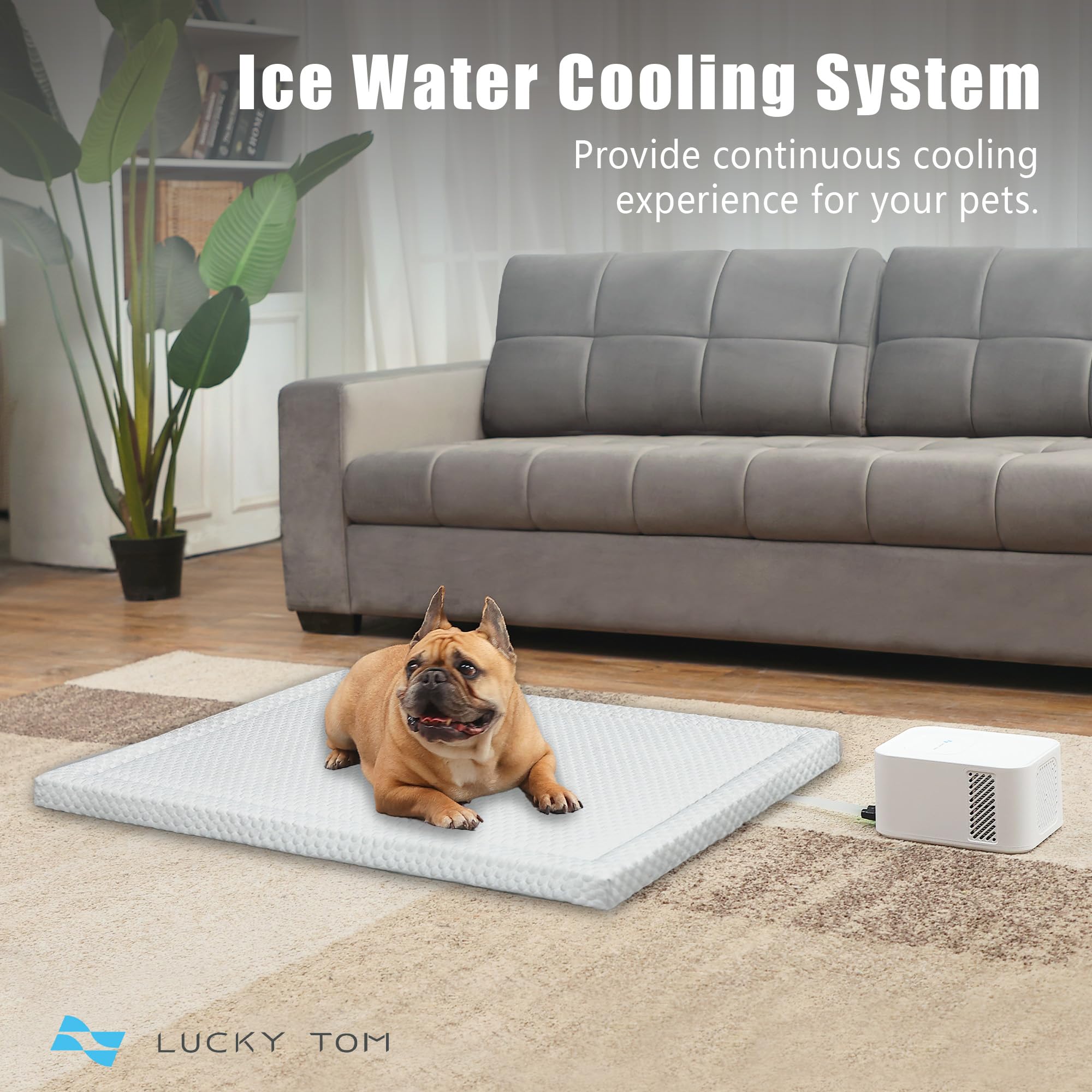 Lucky Tom Pet Pad Cooling System For Summer, Consistent Cooling Water Mat For Dogs And Cats, No Refrigeration Or Chemical Gel Ne