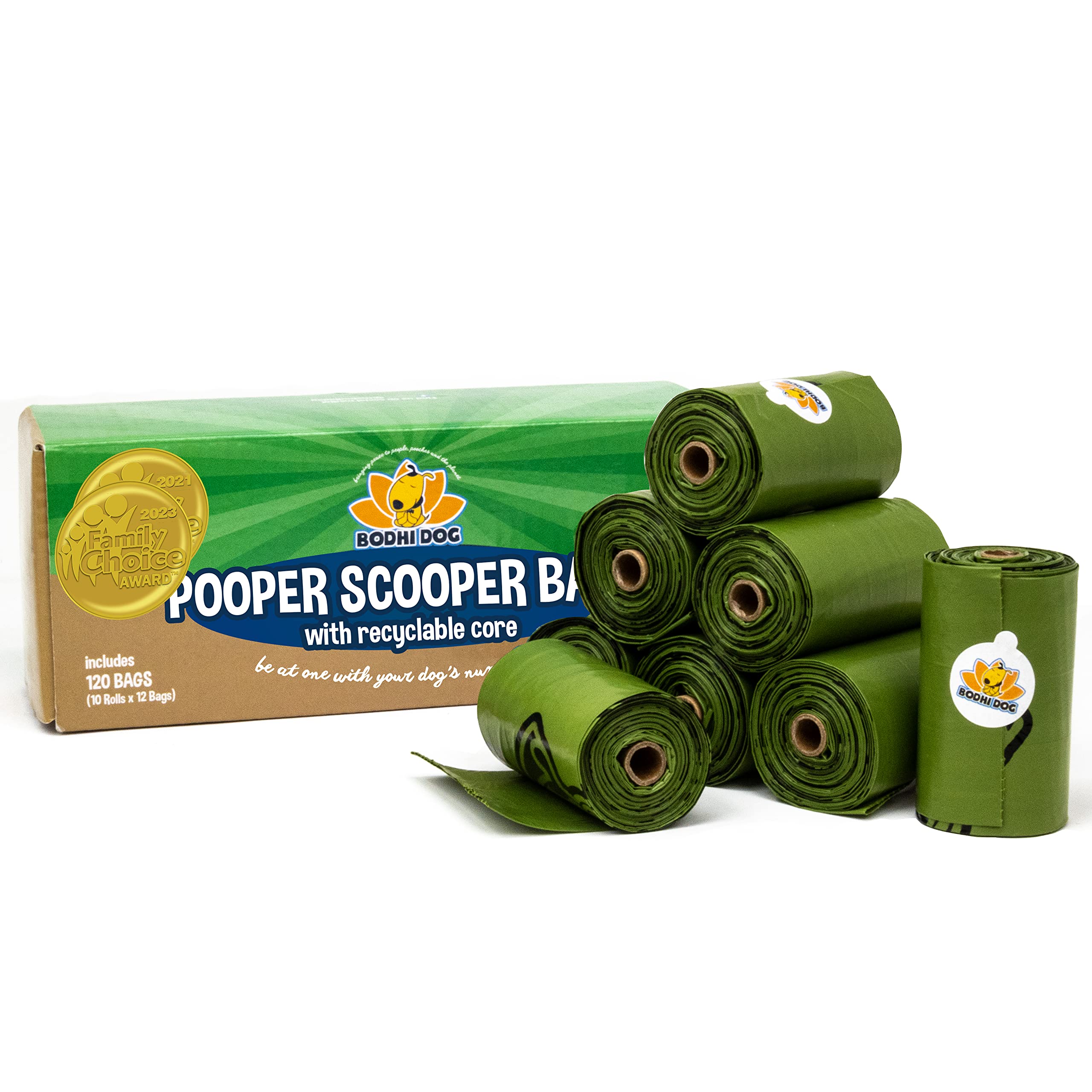 Bodhi Dog Pooper Scooper Bags With Core - 120 Thick Leak-Proof Pet Waste Bags, Fits Standard 6-Inch Scoops, Durable & Easy To Us