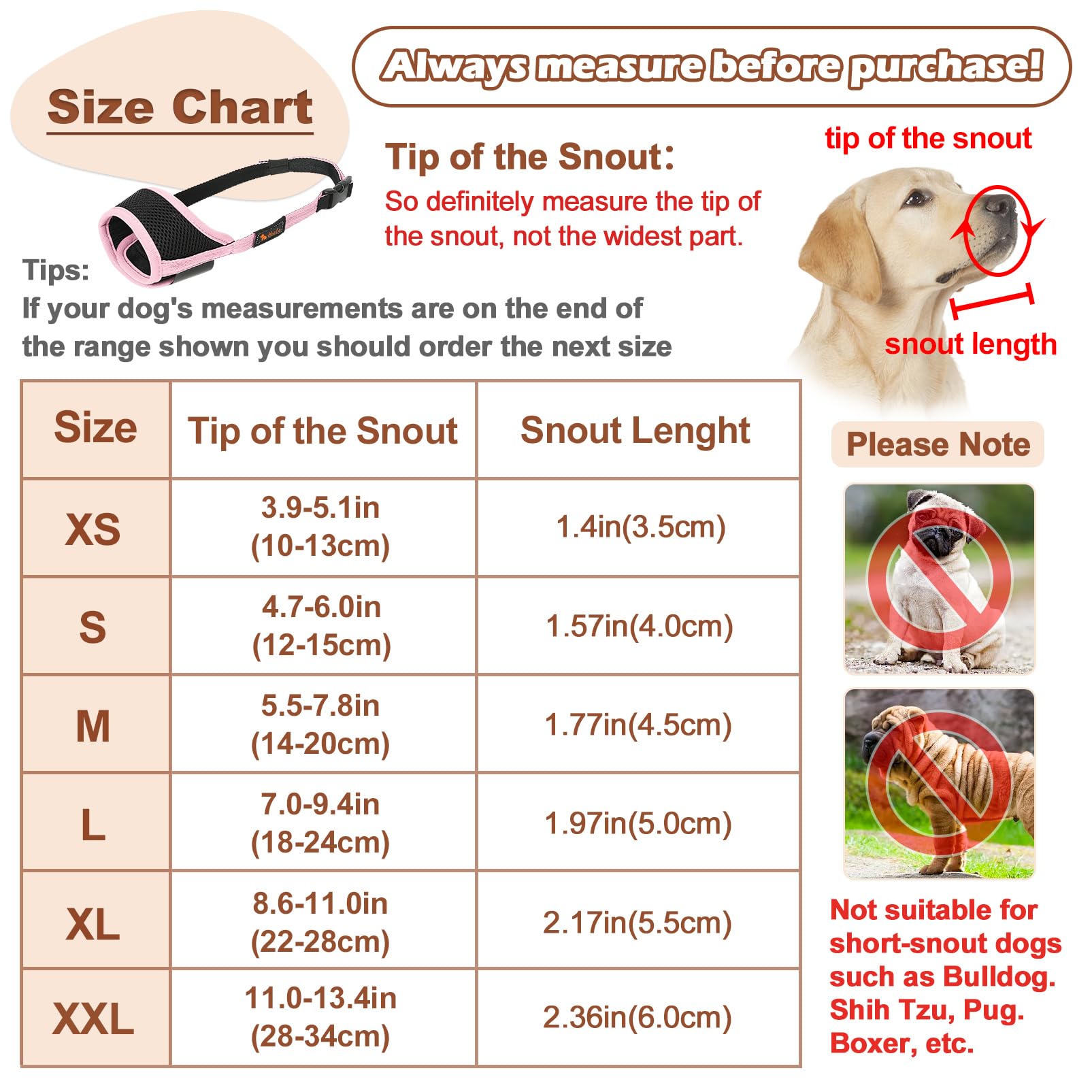 Heele Dog Muzzle,Soft Mesh Dog Muzzle For Small Medium Large Sized Dogs,Breathable Adjustable Puppy Muzzle To Prevent Biting,Chewing,And Licking Pink Xxl