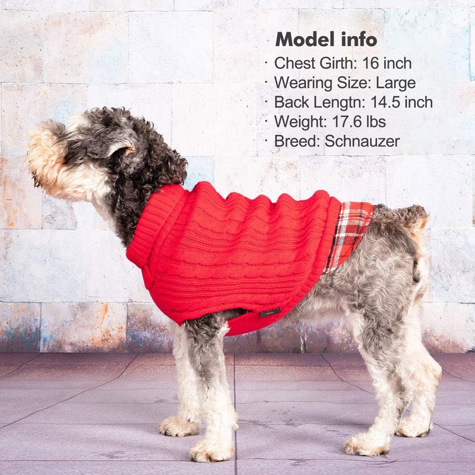 Kyeese Christmas Dog Sweaters For Small Dogs Dog Turtleneck Sweater Red Knitwear With Gingham Warm Pet Coat For Fall Winter