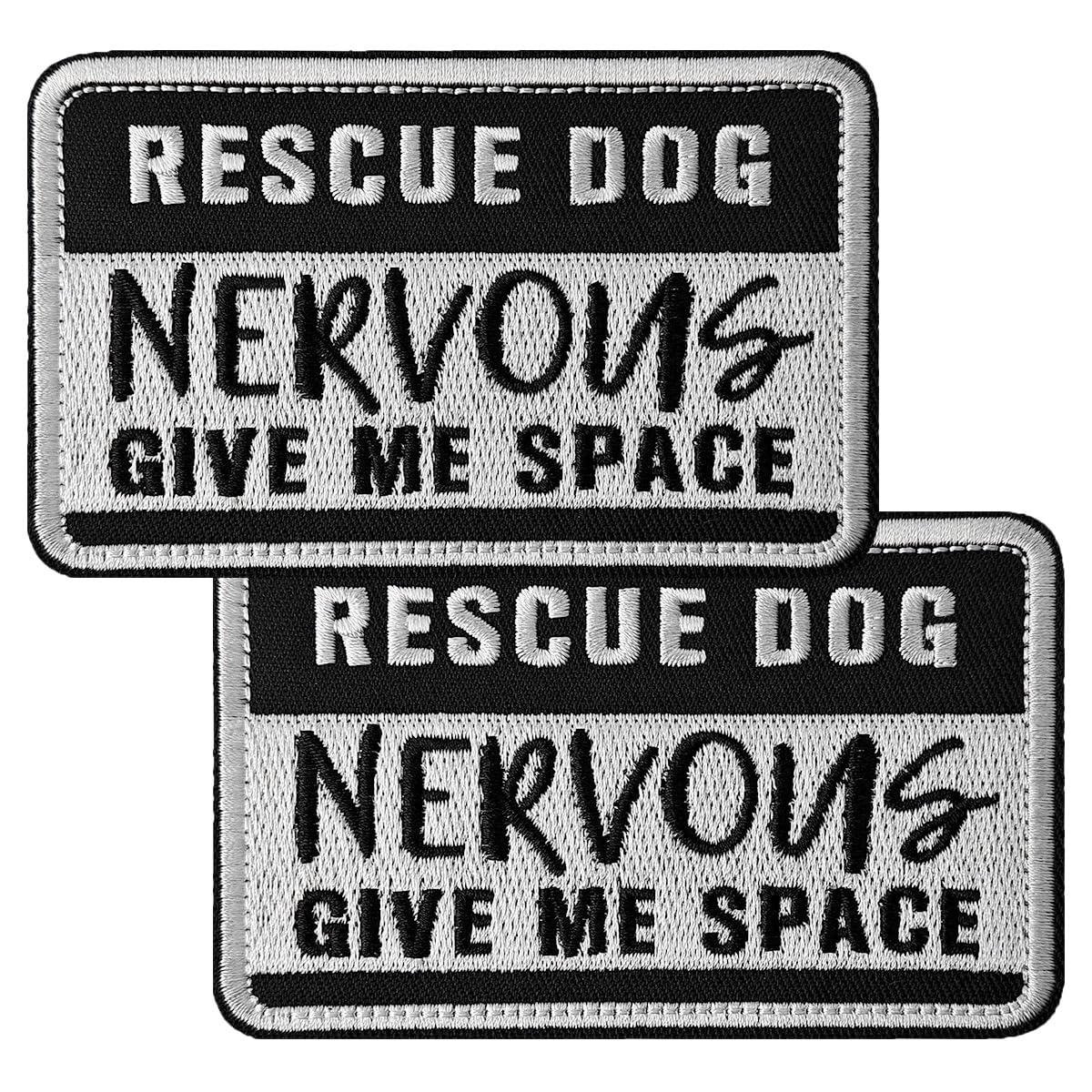 TACVEL 2 Pieces Rescue Dog Nervous Give Me Space Dog Patches, Service Dog Patches with Hook Backing for Service Animal Vests, Ha