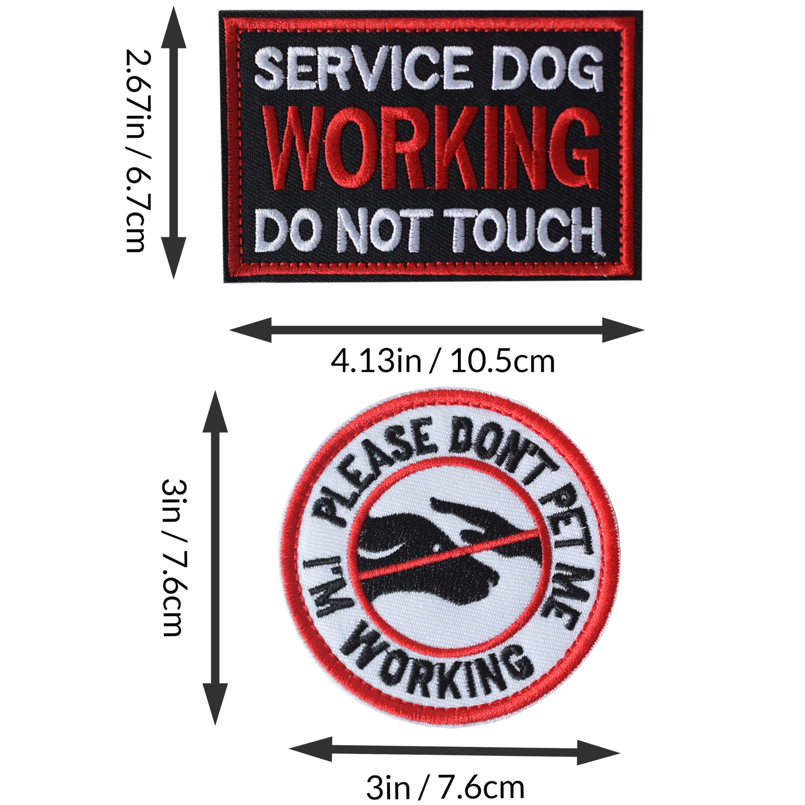 J.Carp 2 Pieces Please Dont Pet Me I'M Working Patch, Service Dog Working Do Not Touch Patch Full Embroidered Badge For Dogs Har