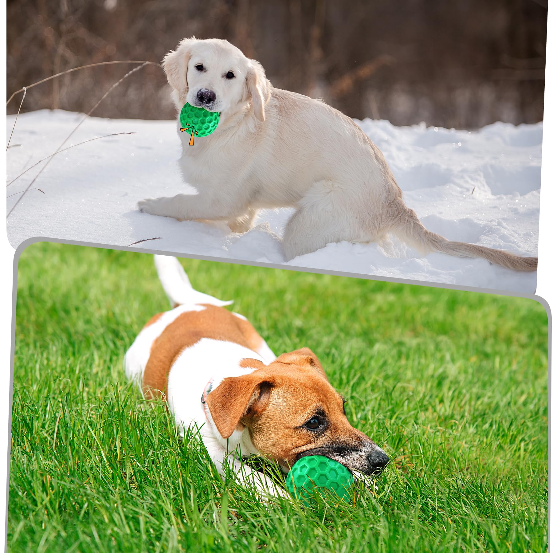 Zrifaqesw Tough Dog Chew Toys For Aggressive Chewers, Indestructible Dog Balls For Aggressive Chewers, Squeaky Balls For Dogs, S