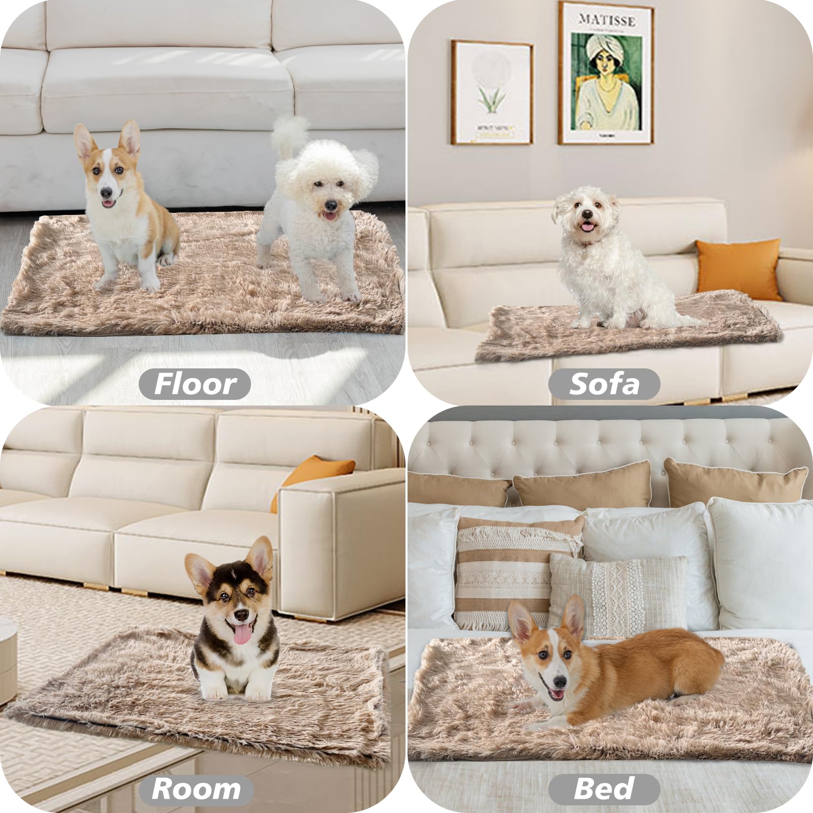Pjyucien Fluffy Fleece Calming Pet Throw Blanket, Super Soft And Warm For Indoor Cats And Dogs, Large 30 * 40'', Machine Washabl