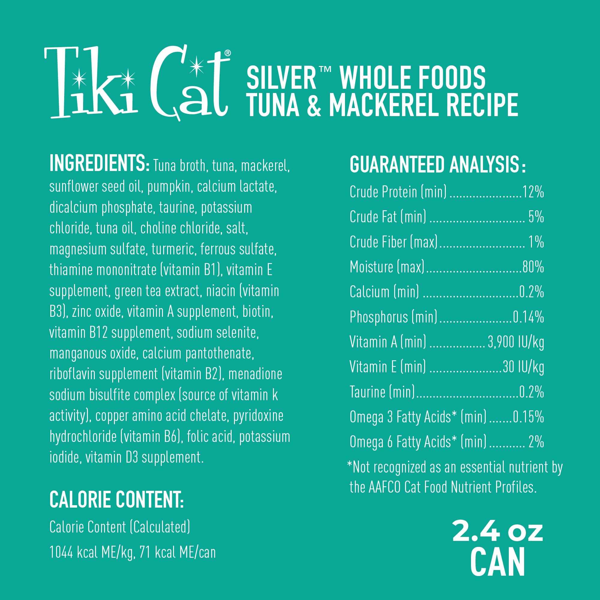 Tiki Cat Silver Comfort Mousse + Shreds, Tuna & Mackerel Recipe in Tuna Broth, Immune System Support Formulated for Older Cats A