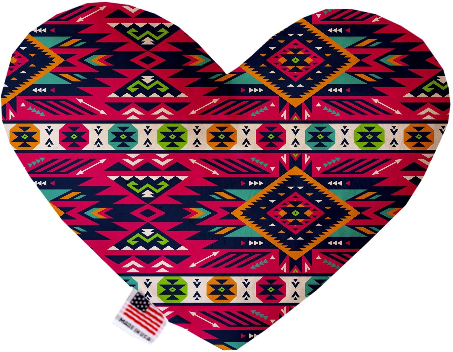 Pet and Dog Plush Heart or Bone Toy, &quot;Southwestern Group&quot; (Available in different sizes, and 12 different pattern options!) Tan Southwest 8&quot; Plush Heart