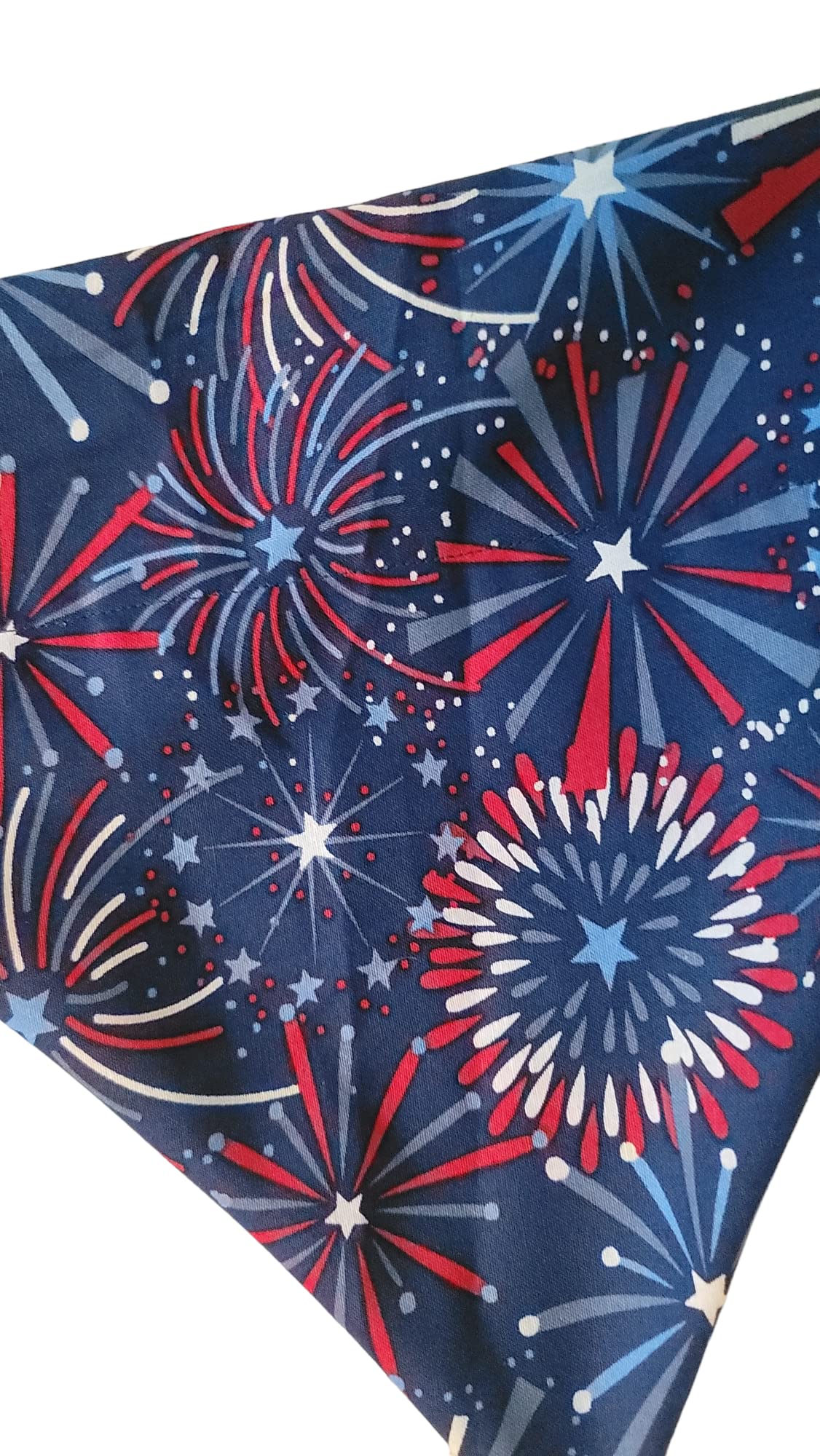 Patriotic Fireworks Over The Collar Dog Bandana That Slips Onto Your Dogs Existing Collar Size (X-Small)