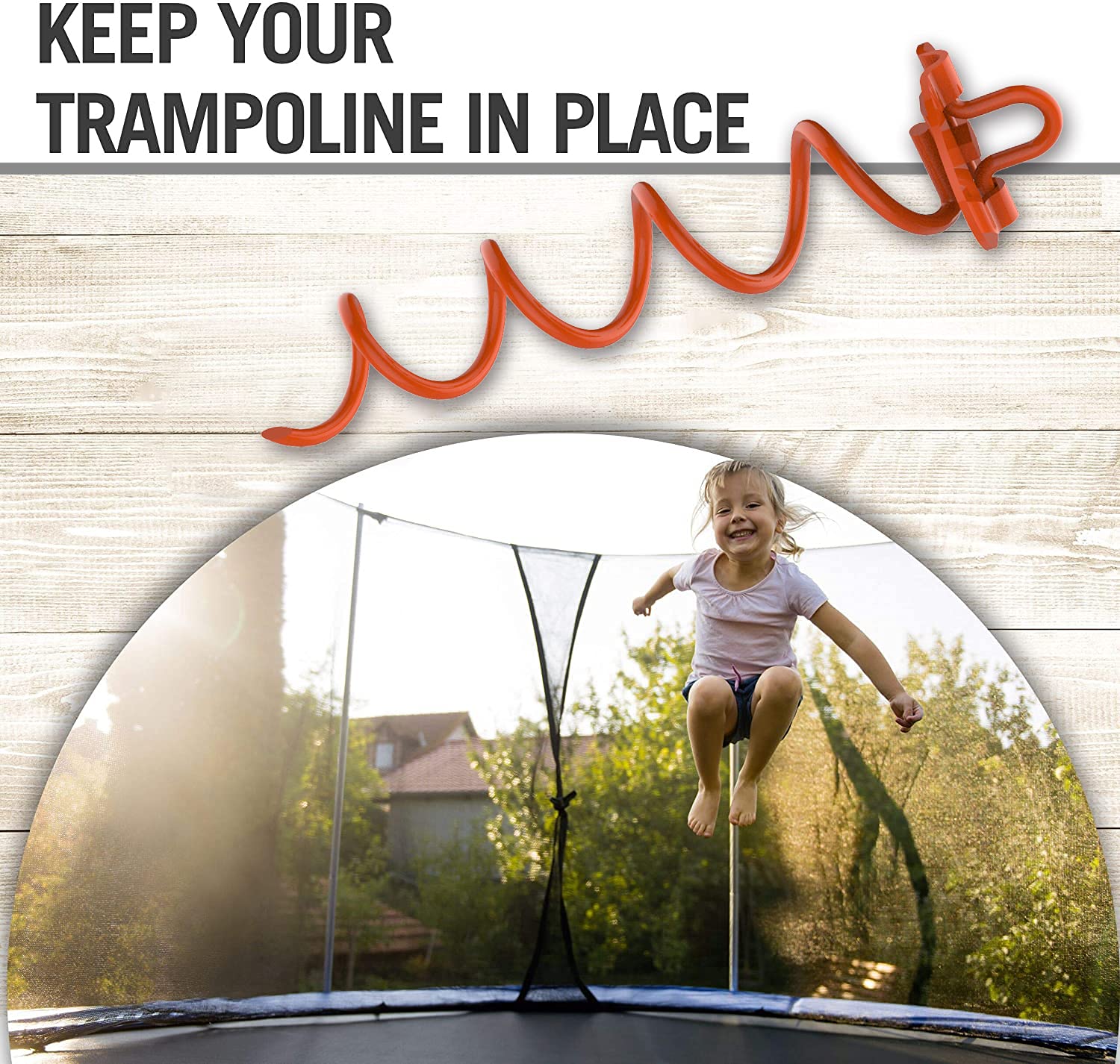 Eurmax Usa 4-Pc Pack Trampoline Anchor Spiral Stakes Heavy Duty Anchor Kit For Trampoline, Tents, Tarps, Canopies,Car Ports,Dog Tie Out And Etc (Orange)
