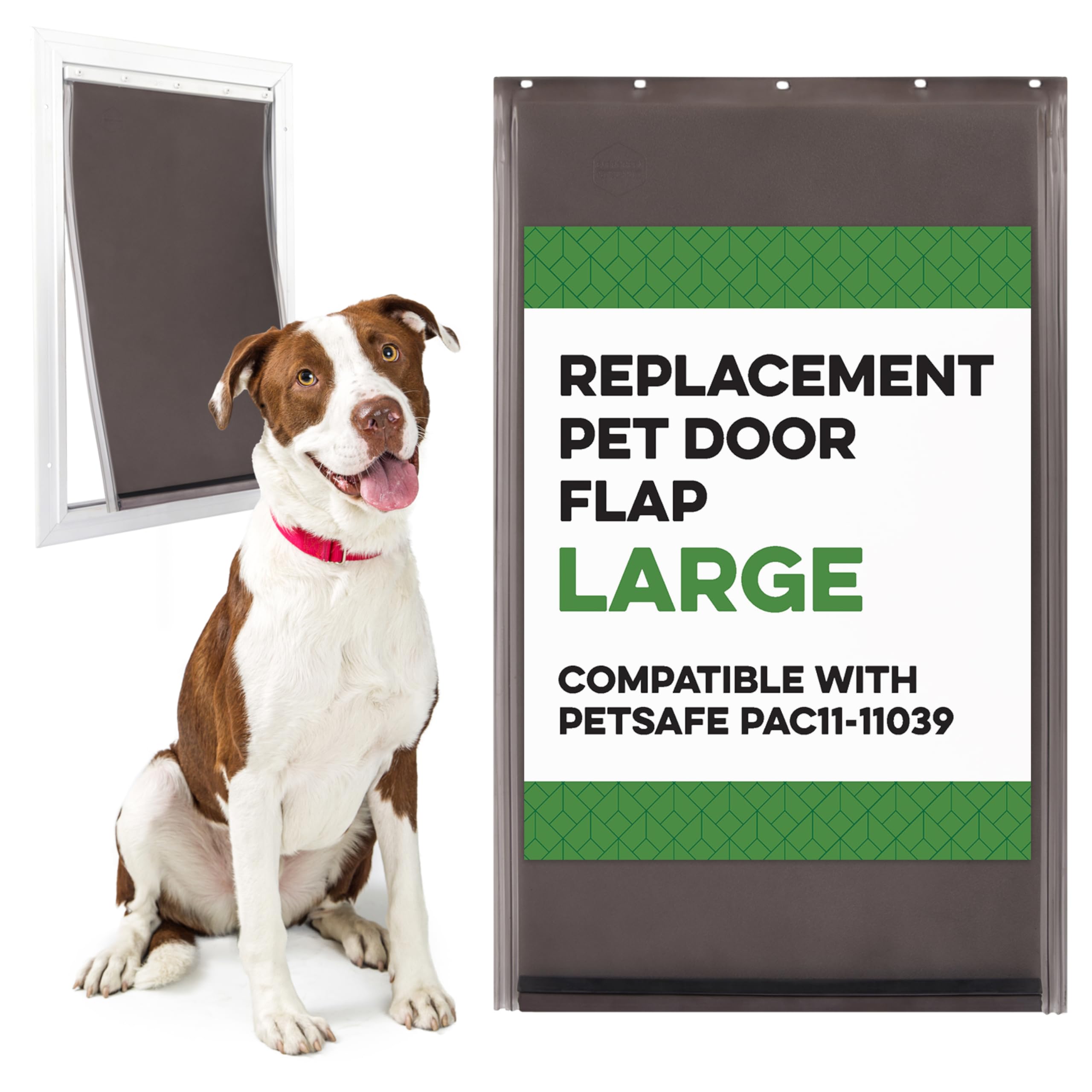 Evergreen Pet Supplies Large Replacement Dog Door Flap - Weather Resistant & Easy To Install Petsafe Freedom Pac11-11039 - Flexible Doggie Door Replacement Flaps For Small, Medium & Large Dogs & Cats