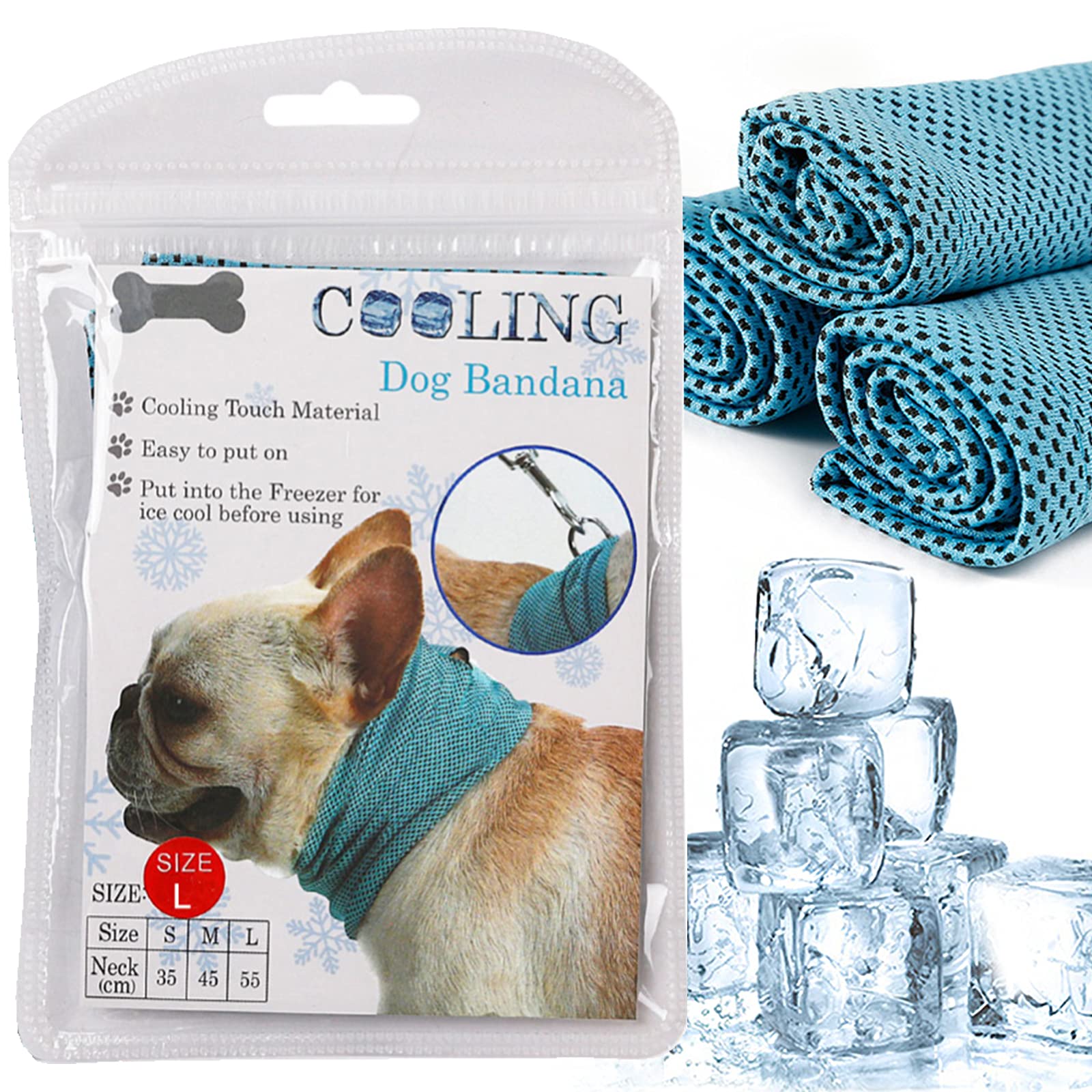 Dog Cooling Bandana Collar, Ice Instant Cooling Pet Bandana Scarf Collar For Small Medium Dogs, Breathable Ice Towels Bulldog Ca