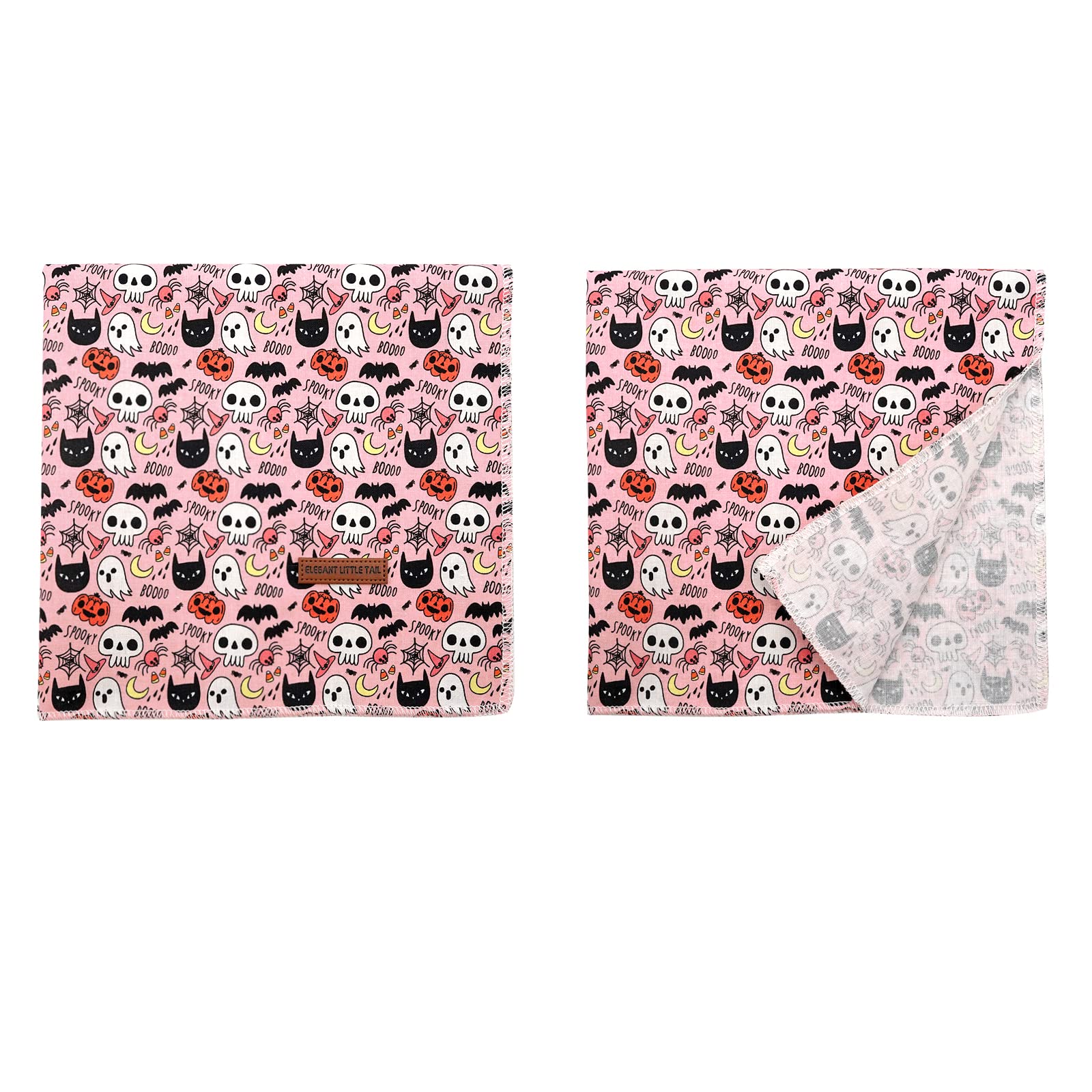 Elegant Little Tail Dog Bandana, Halloween Pumpkin Girl Boy Dog Bandanas For Small Medium Large Dogs Washable Square Dog Scarf A