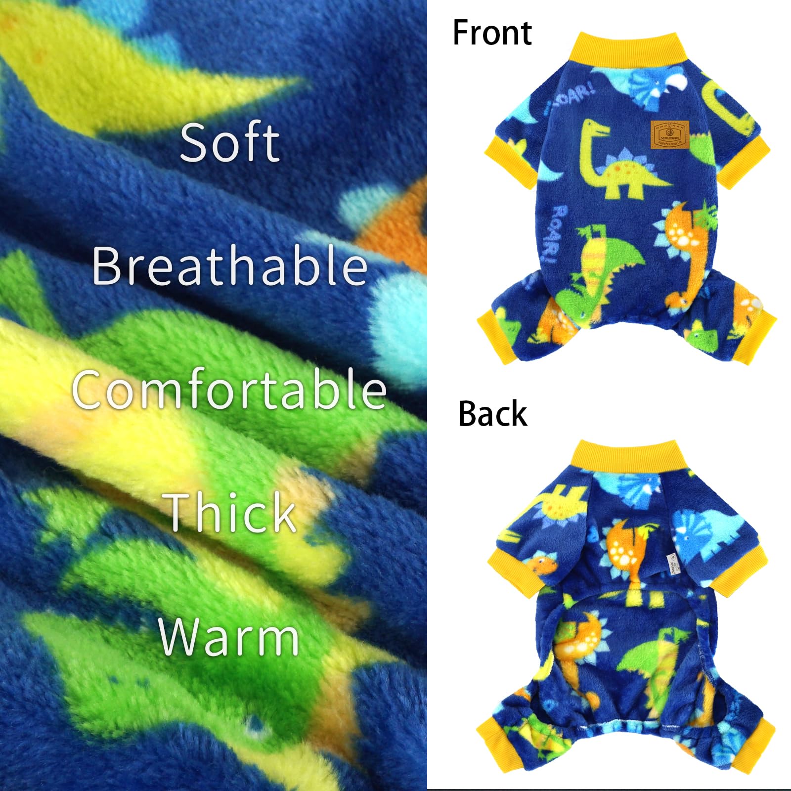XPUDAC Dog Pajamas Fleece Dog Sweaters for Small Medium Dogs Girl Boy Soft Warm Winter Dog Clothes for Doggie Winter Christmas(X