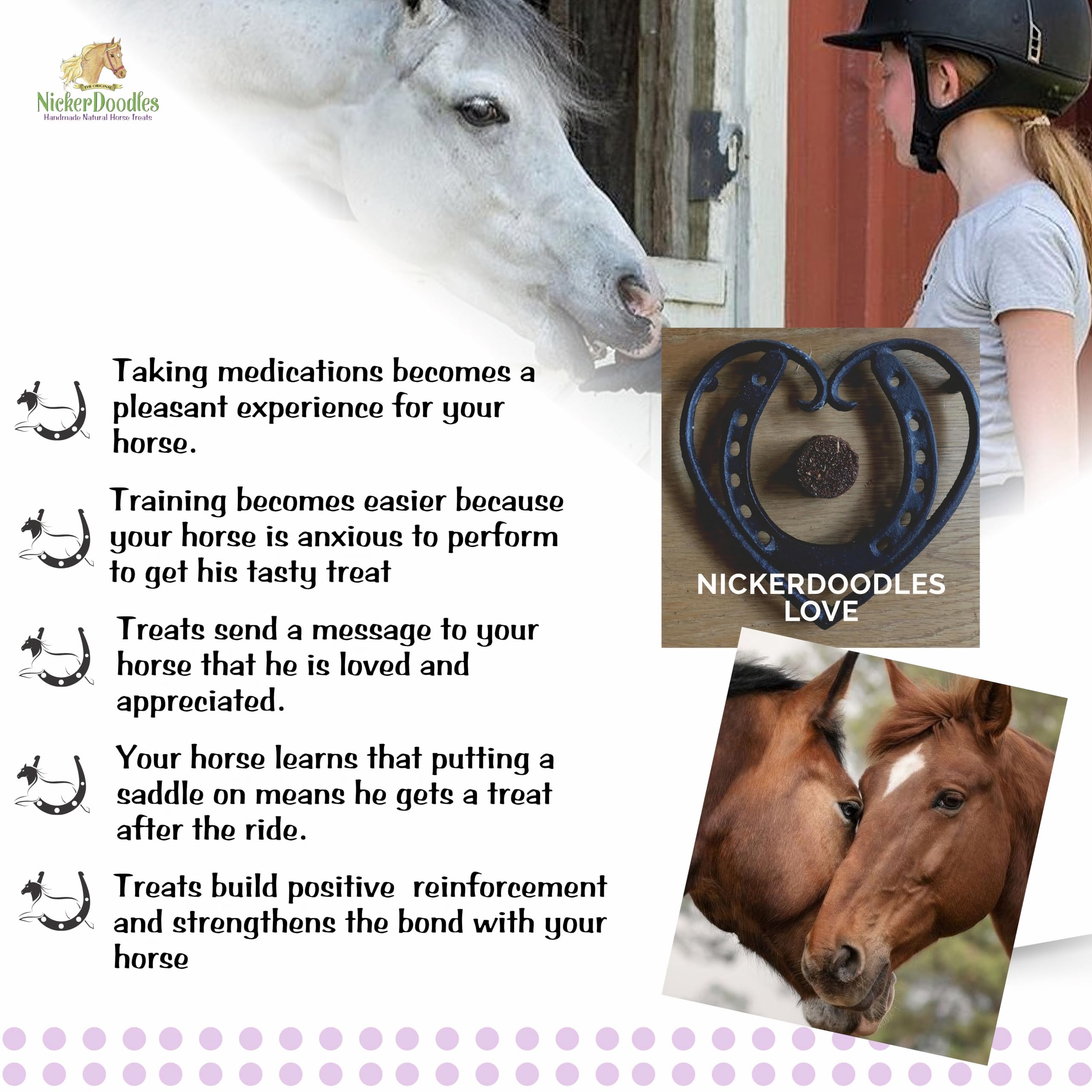 NickerDoodles Horse Treats - 1 lb Pail - Effortlessly Give Medications with Our Soft Baked Treats - Training Treats are The Perf