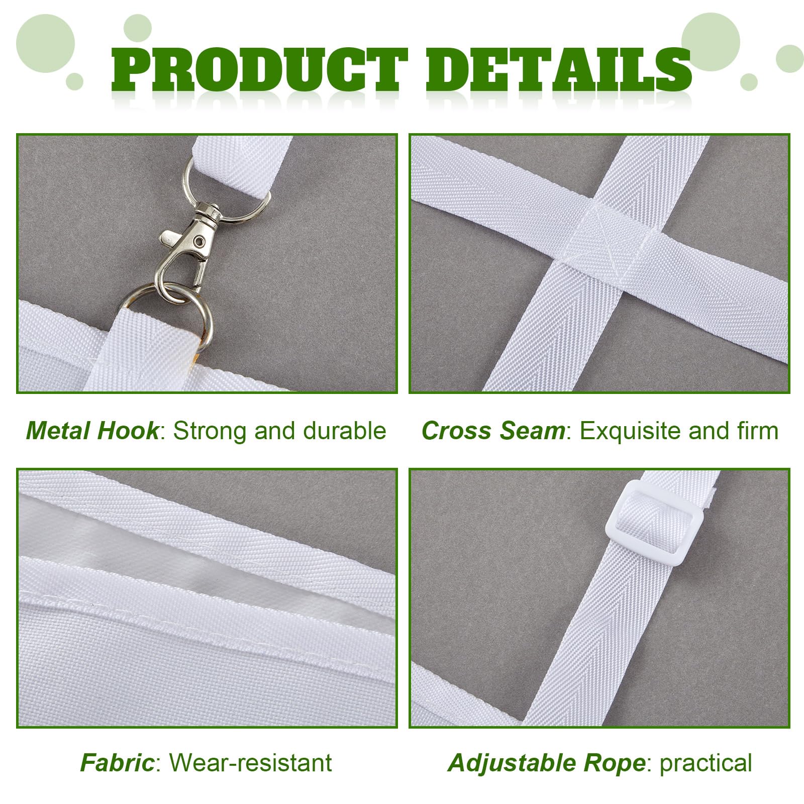 Tessco 2 Pcs Box Fan Holder Horse Stall Classic Fan Bag Hanging Web Holder Nylon Box Hay Bag(White)