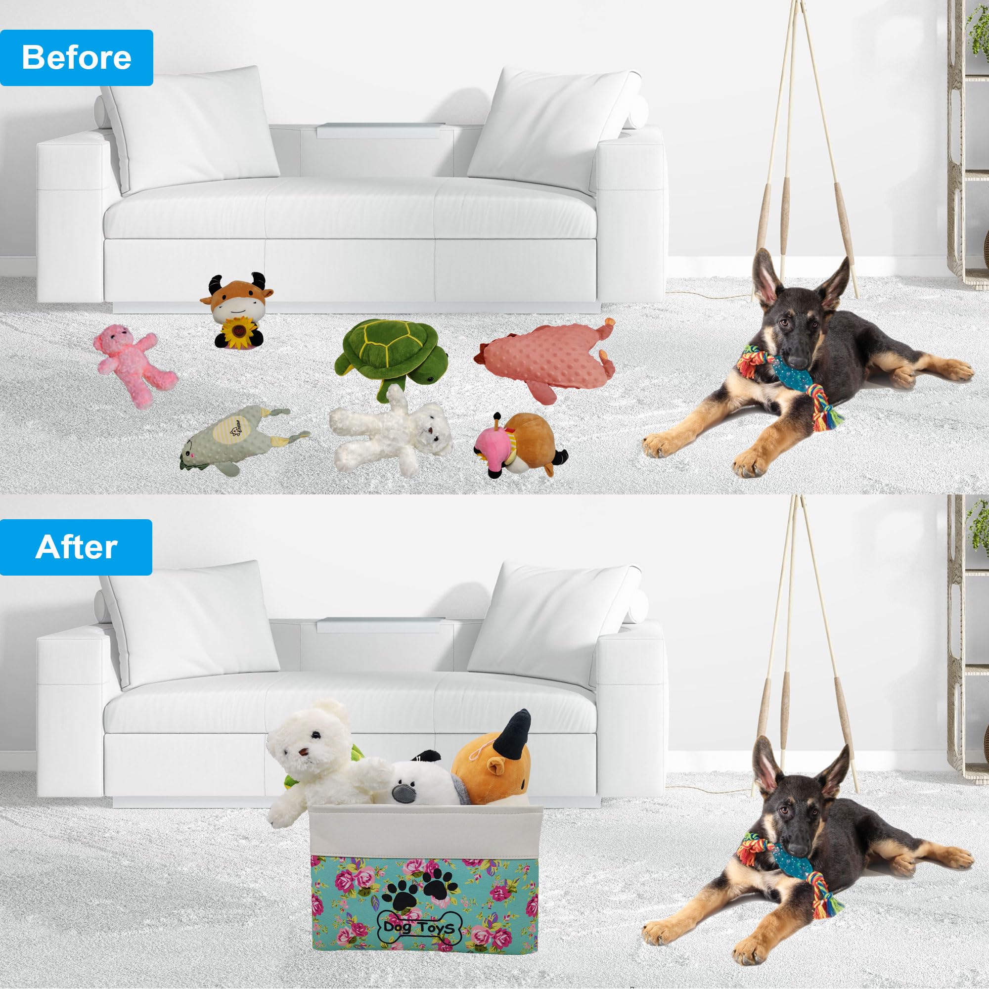 CPAKOWLGOO Large Collapsible Dog Toy Box for Pet Toys & Accessories