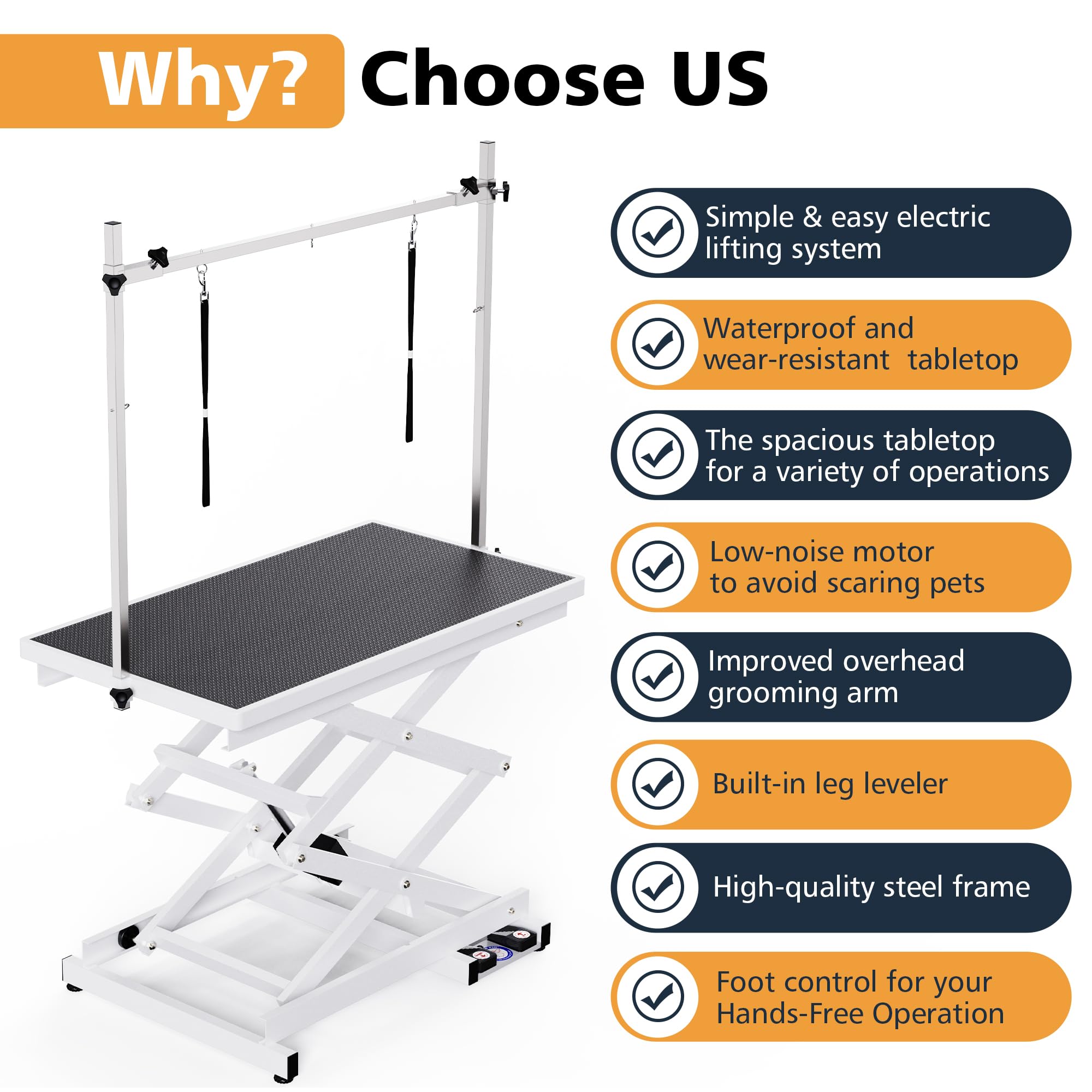 Flying Pig Heavy Duty Super-Low Electric Lift Dog Grooming Table