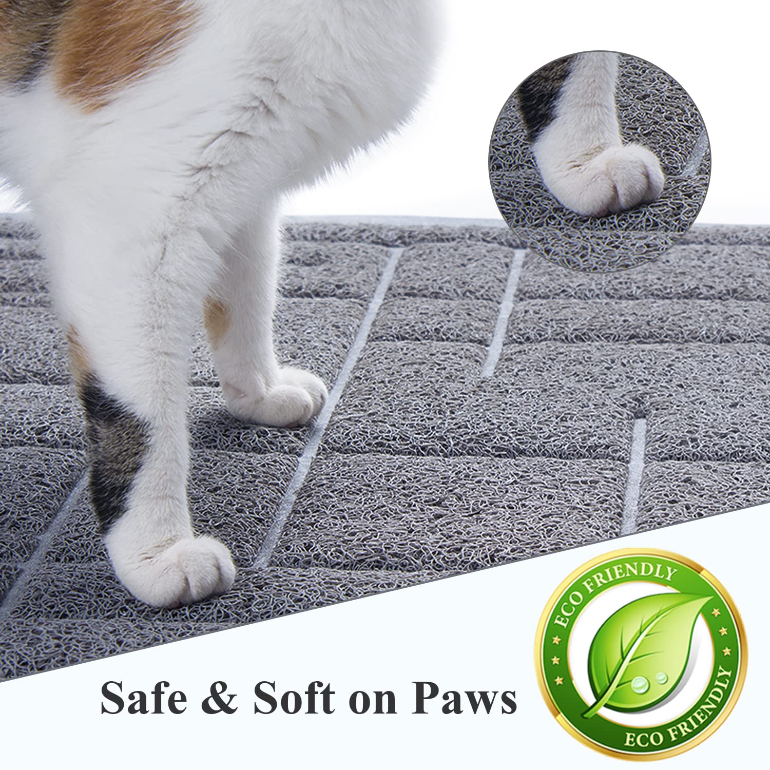 VIVAGLORY Cat Litter Mat for Catching Litter, Cats Litter Rug Catcher, Waterproof Pet Feeding Food Mats for Kitty Dog Small Anim